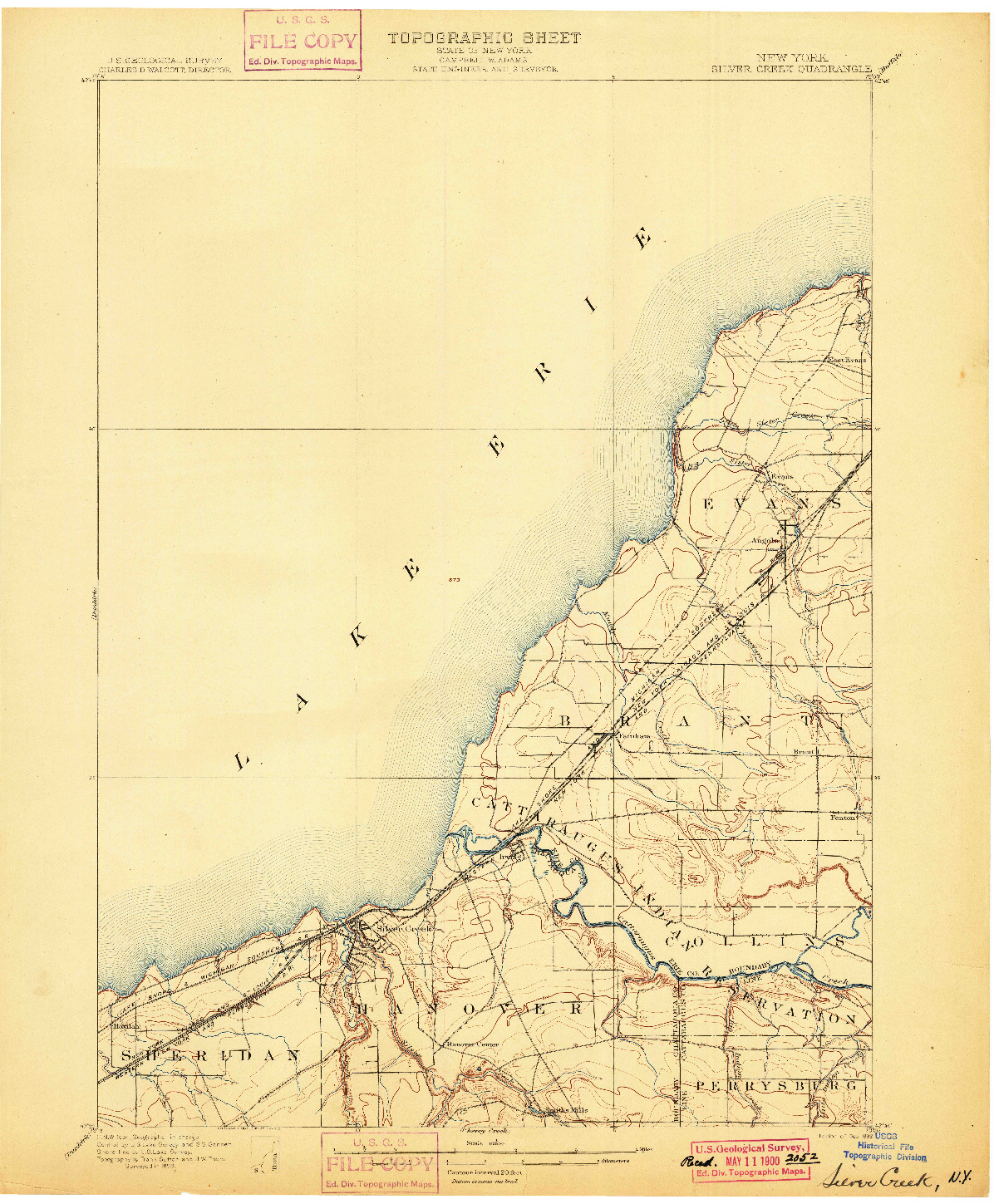 USGS 1:62500-SCALE QUADRANGLE FOR SILVER CREEK, NY 1899