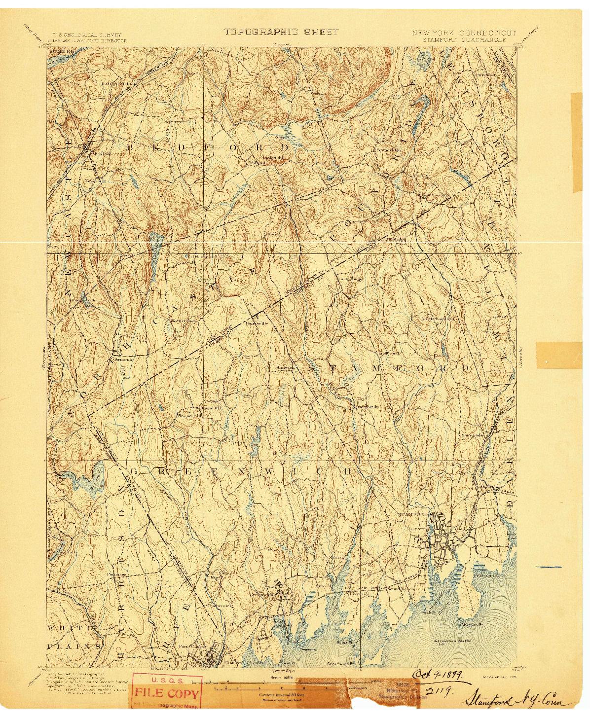 USGS 1:62500-SCALE QUADRANGLE FOR STAMFORD, NY 1899