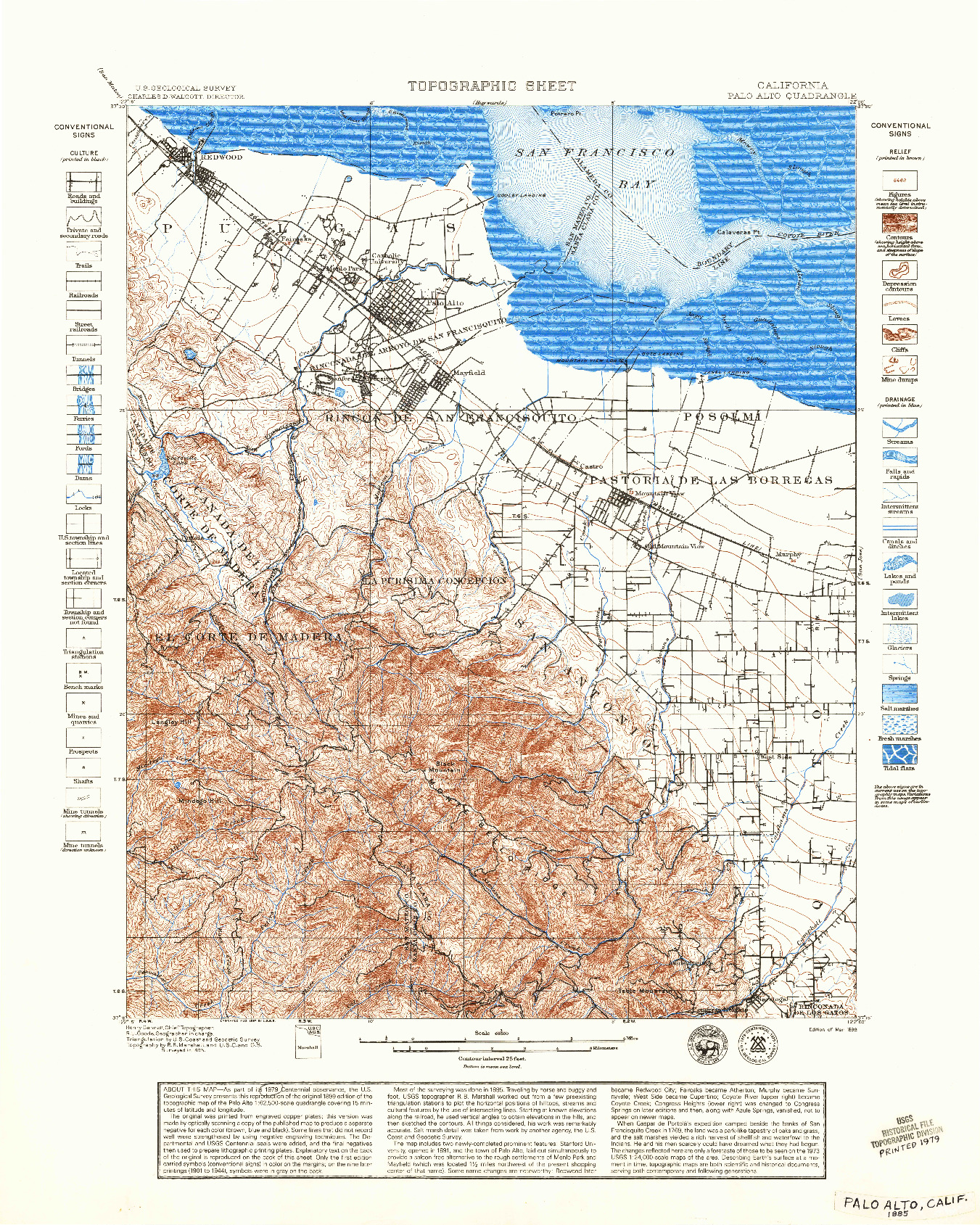 USGS 1:62500-SCALE QUADRANGLE FOR PALO ALTO, CA 1899