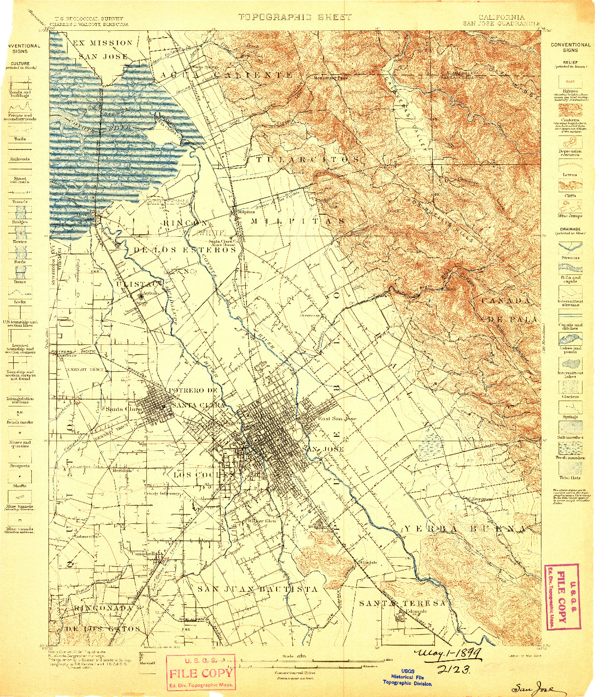 USGS 1:62500-SCALE QUADRANGLE FOR SAN JOSE, CA 1899