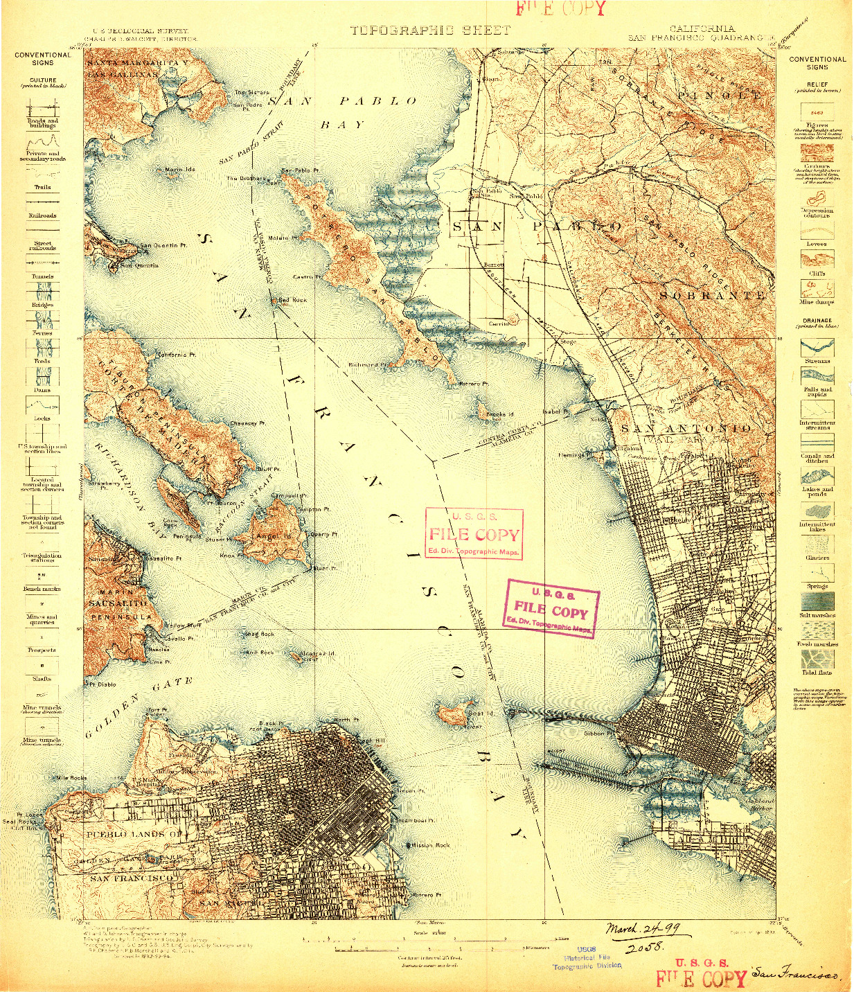 USGS 1:62500-SCALE QUADRANGLE FOR SAN FRANCISCO, CA 1899