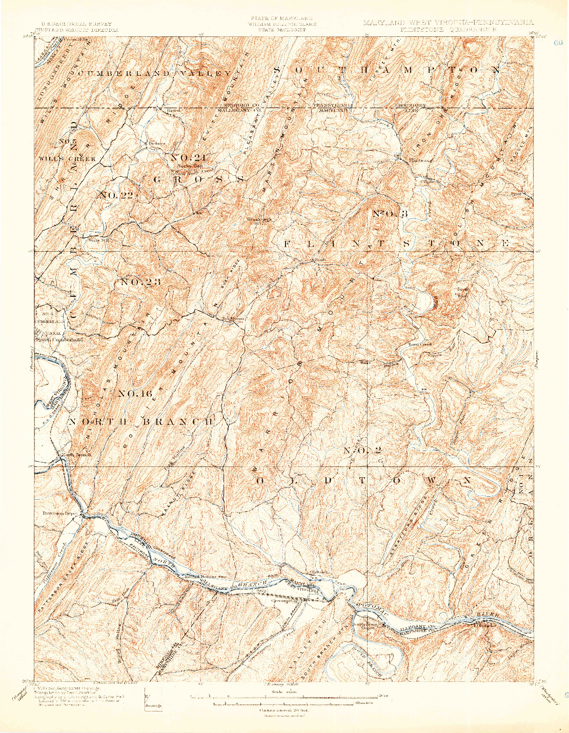 USGS 1:62500-SCALE QUADRANGLE FOR FLINTSTONE, MD 1899