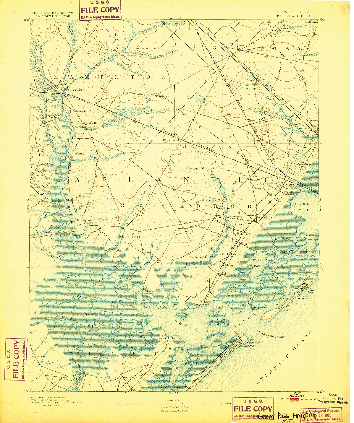 USGS 1:62500-SCALE QUADRANGLE FOR GREAT EGG HARBOR, NJ 1893