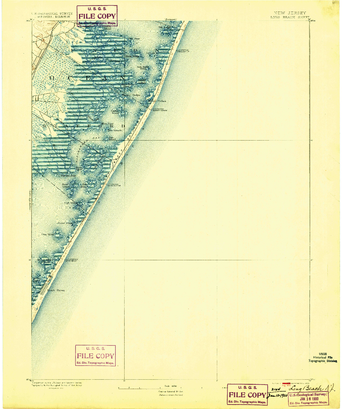 USGS 1:62500-SCALE QUADRANGLE FOR LONG BEACH, NJ 1893