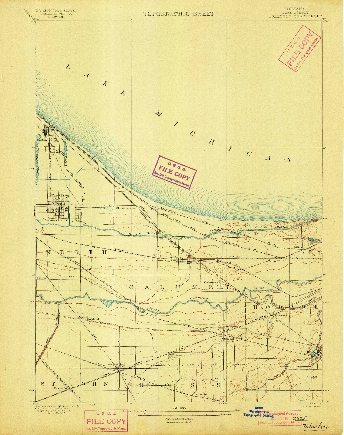 USGS 1:62500-SCALE QUADRANGLE FOR TOLESTON, IN 1900