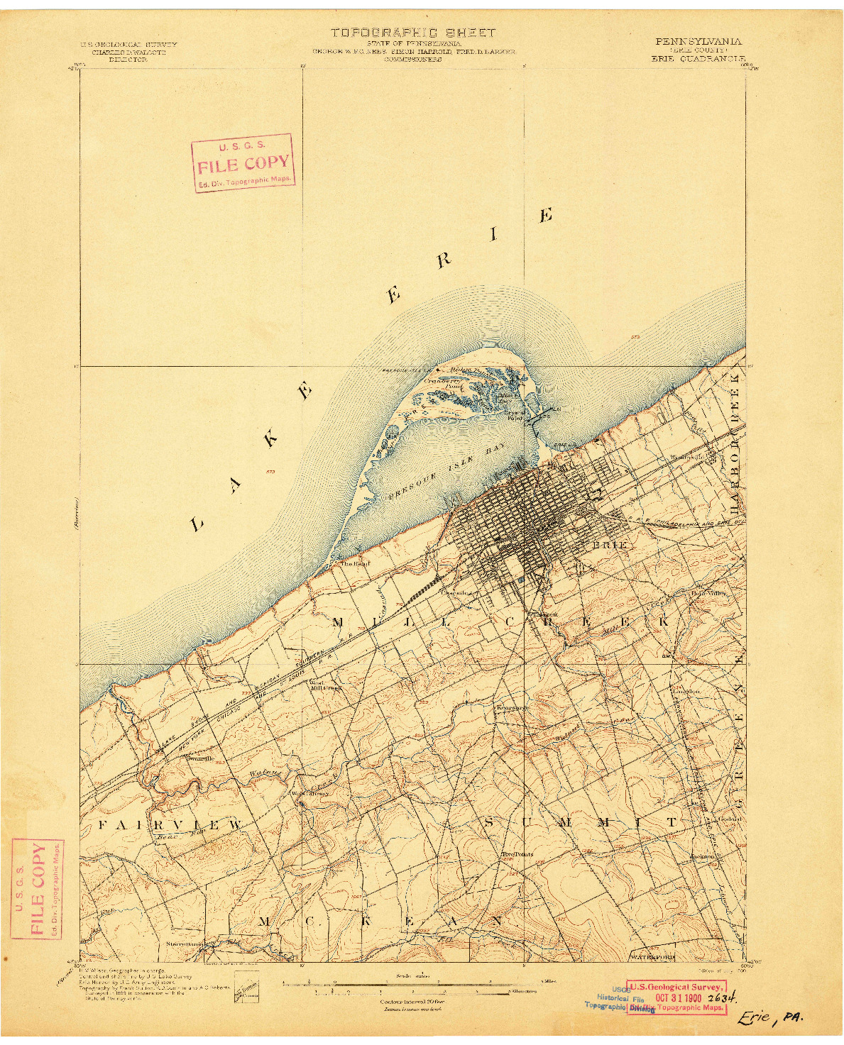 USGS 1:62500-SCALE QUADRANGLE FOR ERIE, PA 1900