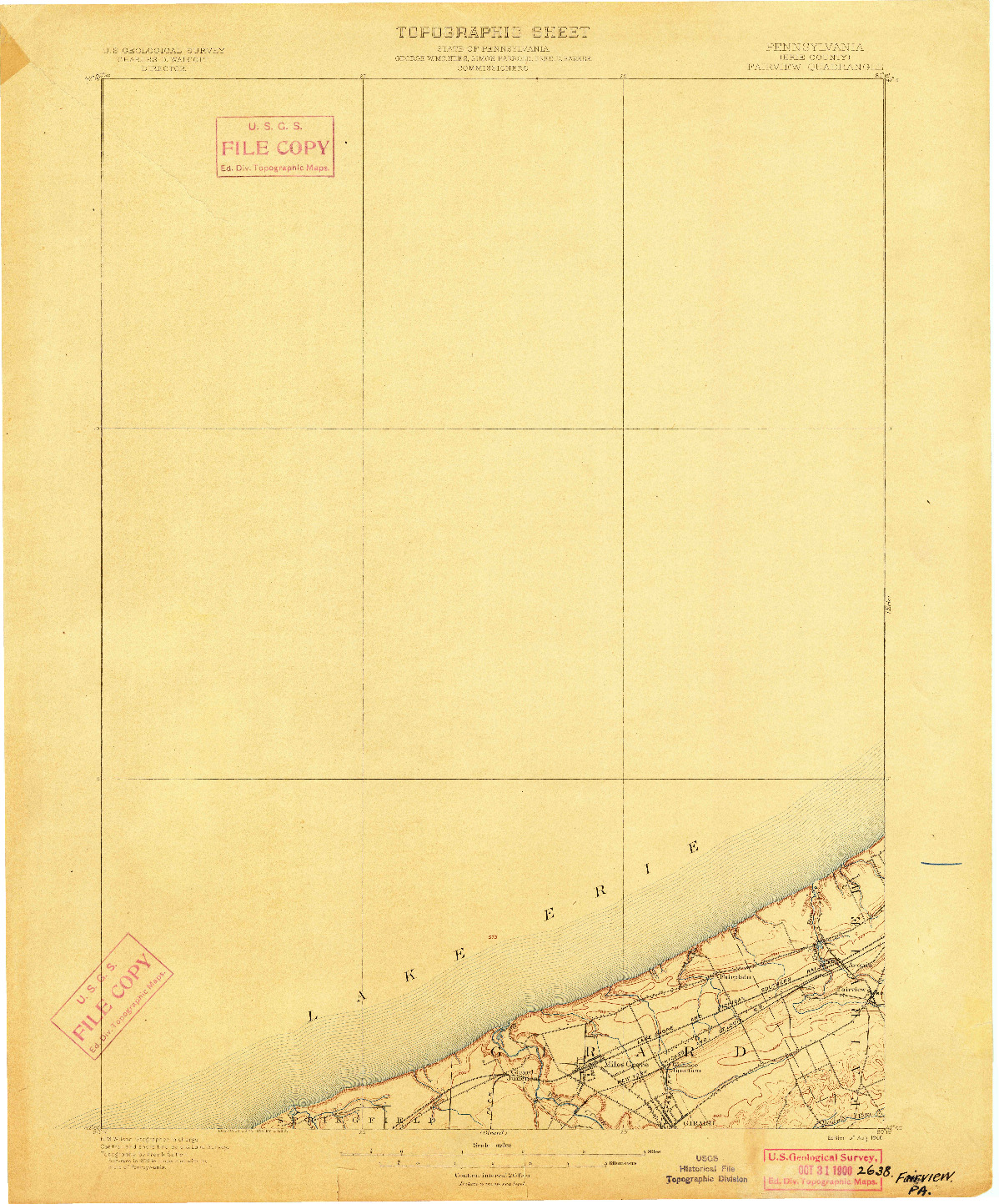 USGS 1:62500-SCALE QUADRANGLE FOR FAIRVIEW, PA 1900