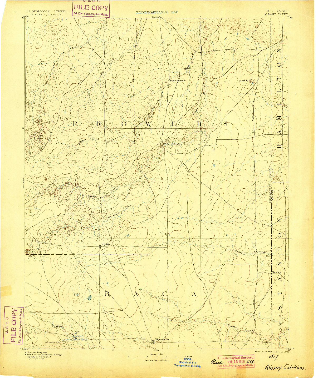 USGS 1:125000-SCALE QUADRANGLE FOR ALBANY, CO 1893