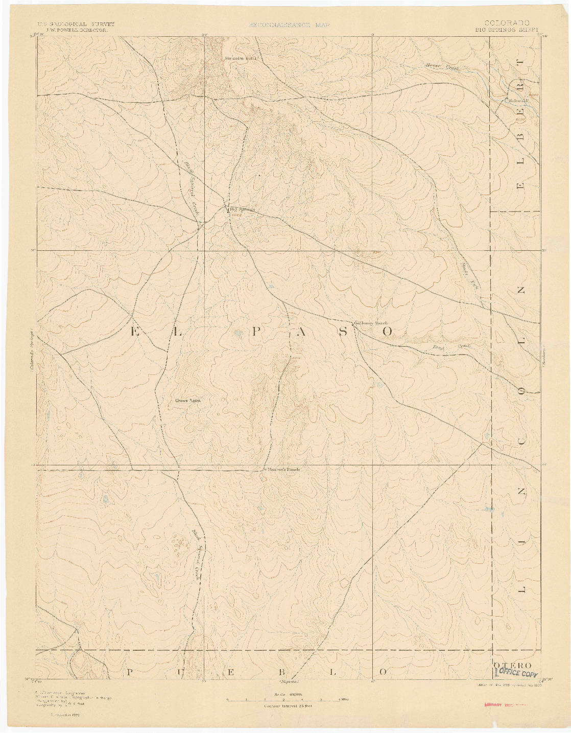 USGS 1:125000-SCALE QUADRANGLE FOR BIG SPRINGS, CO 1893
