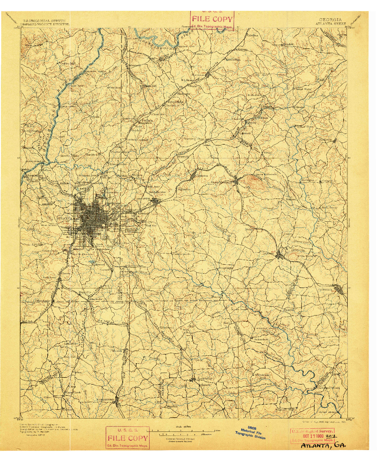 USGS 1:125000-SCALE QUADRANGLE FOR ATLANTA, GA 1895