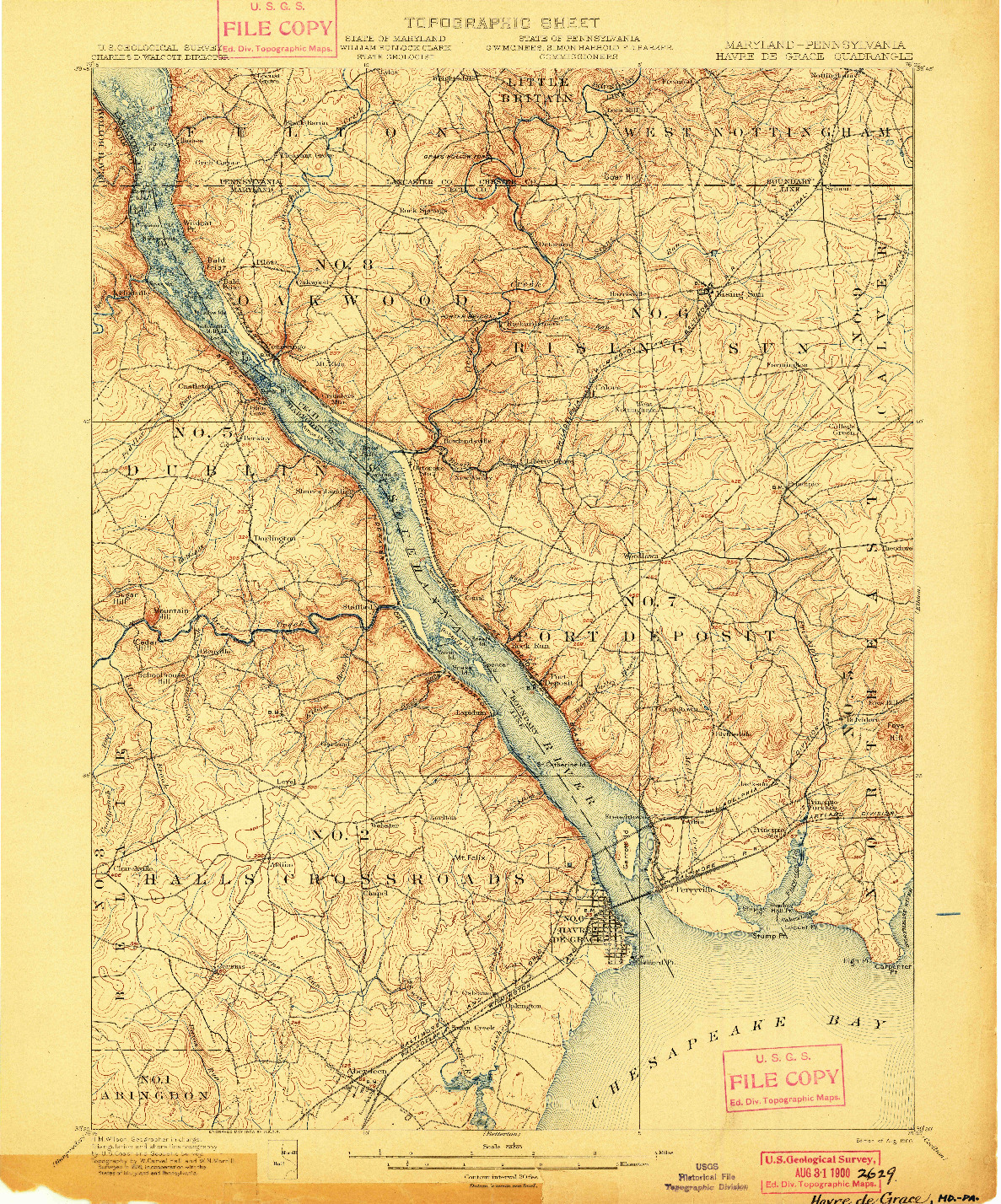 USGS 1:62500-SCALE QUADRANGLE FOR HAVRE DE GRACE, MD 1900