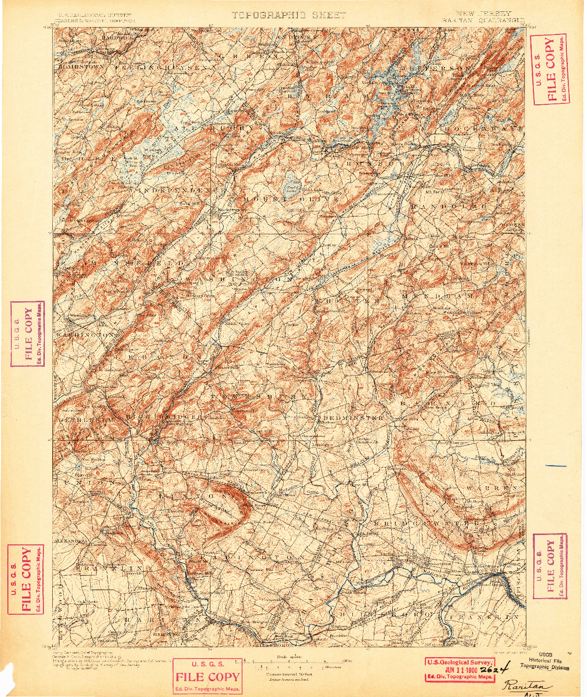 USGS 1:125000-SCALE QUADRANGLE FOR RARITAN, NJ 1900