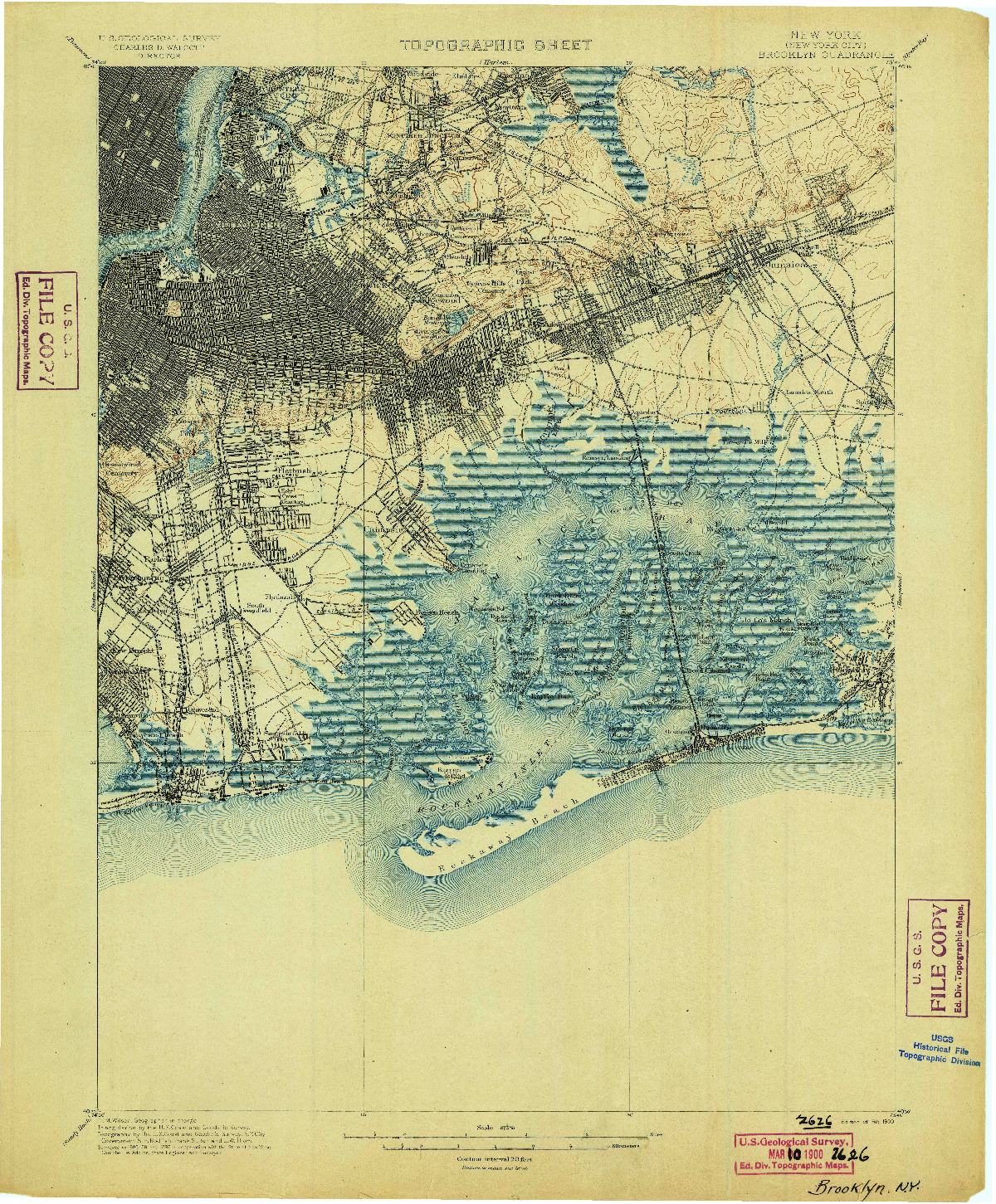 USGS 1:62500-SCALE QUADRANGLE FOR BROOKLYN, NY 1900