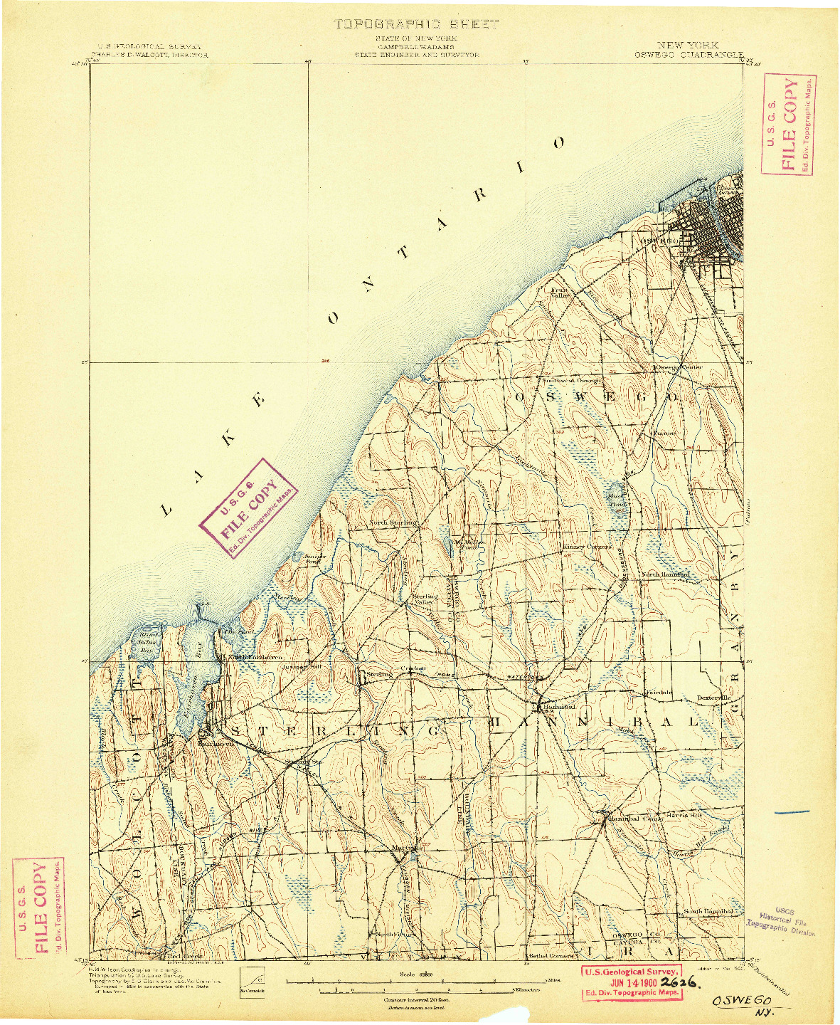 USGS 1:62500-SCALE QUADRANGLE FOR OSWEGO, NY 1900