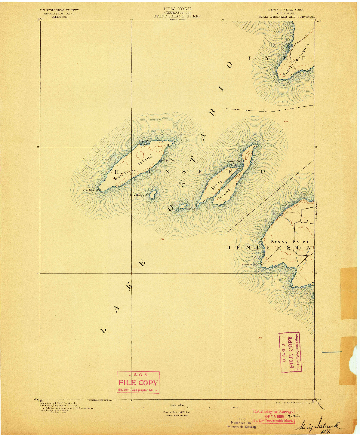 USGS 1:62500-SCALE QUADRANGLE FOR STONY ISLAND, NY 1895