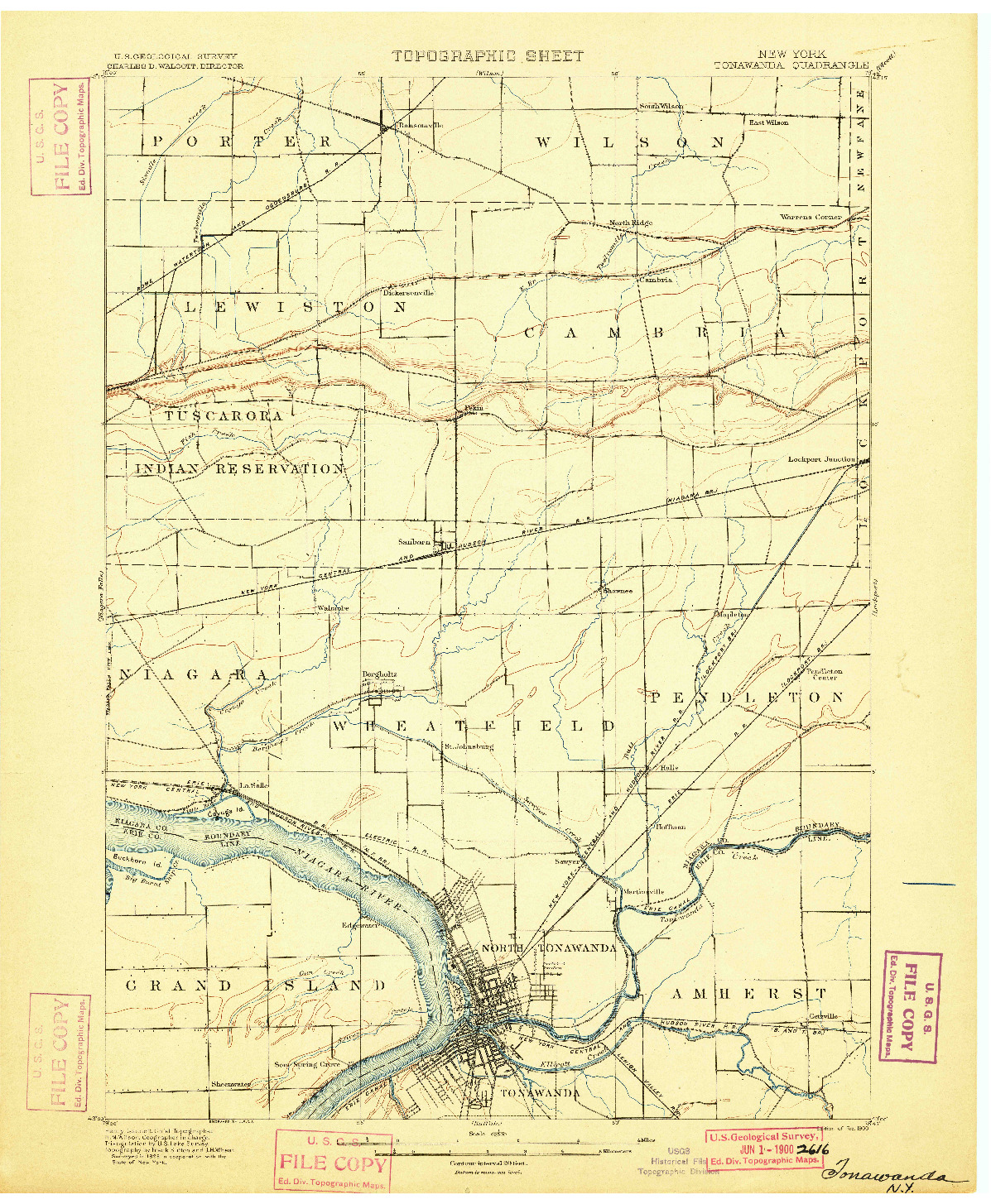 USGS 1:62500-SCALE QUADRANGLE FOR TONAWANDA, NY 1900