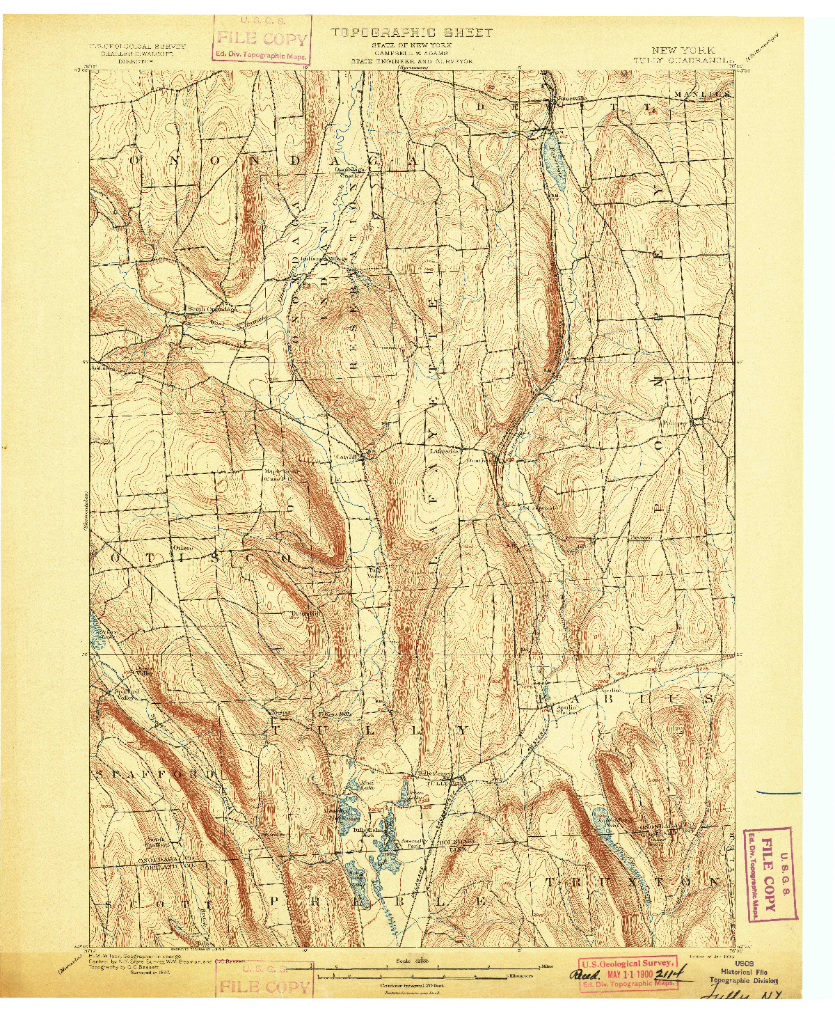 USGS 1:62500-SCALE QUADRANGLE FOR TULLY, NY 1900