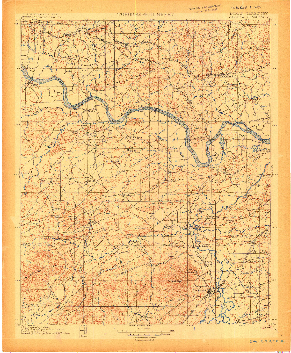 USGS 1:125000-SCALE QUADRANGLE FOR SALLISAW, IT 1900