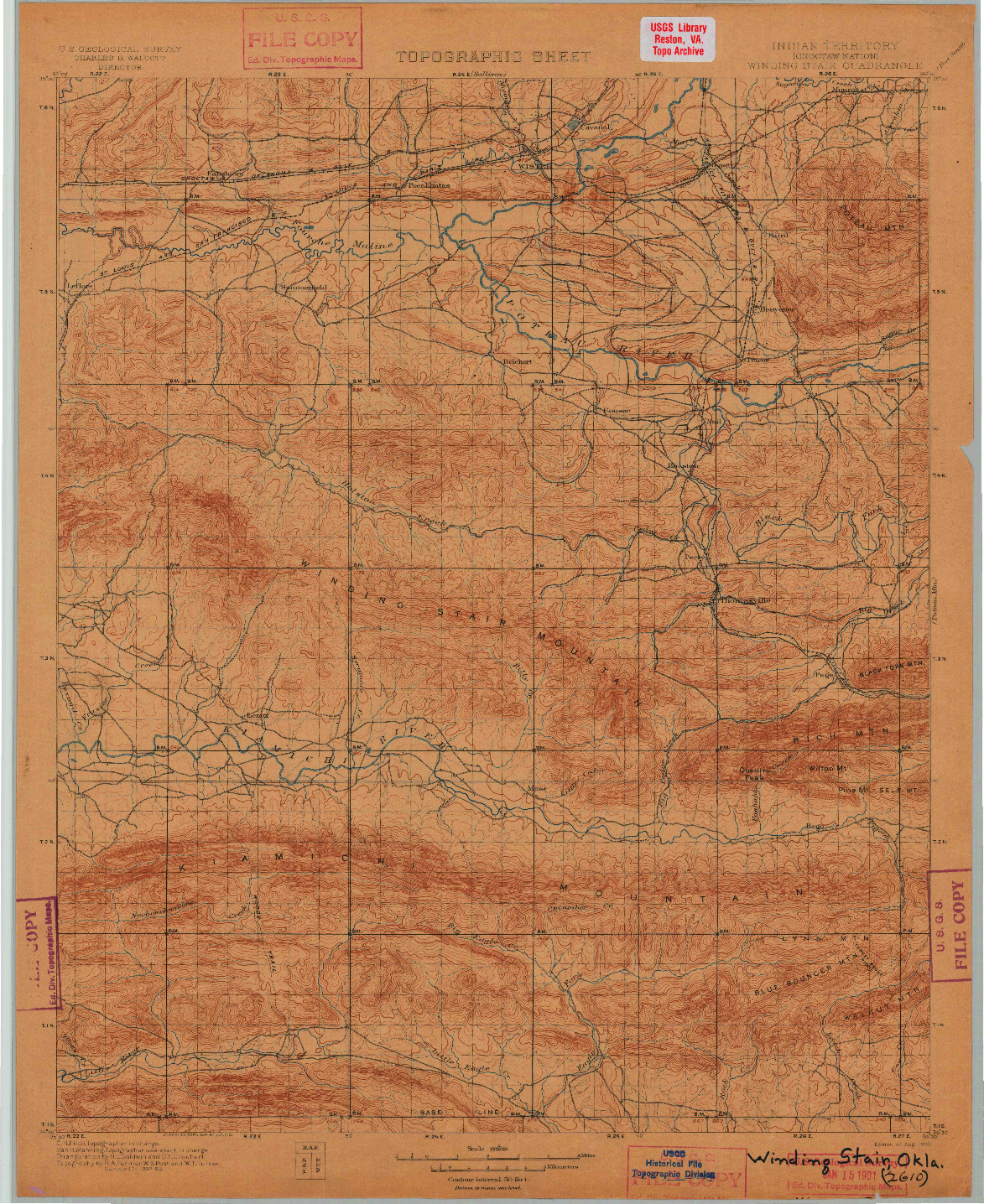 USGS 1:125000-SCALE QUADRANGLE FOR WINDING STAIR, IT 1900