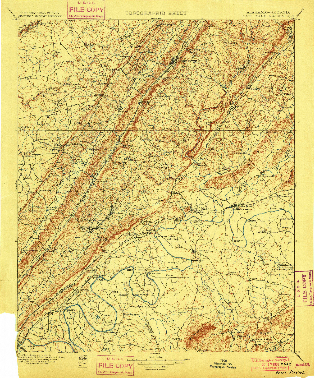 USGS 1:125000-SCALE QUADRANGLE FOR FORT PAYNE, AL 1900