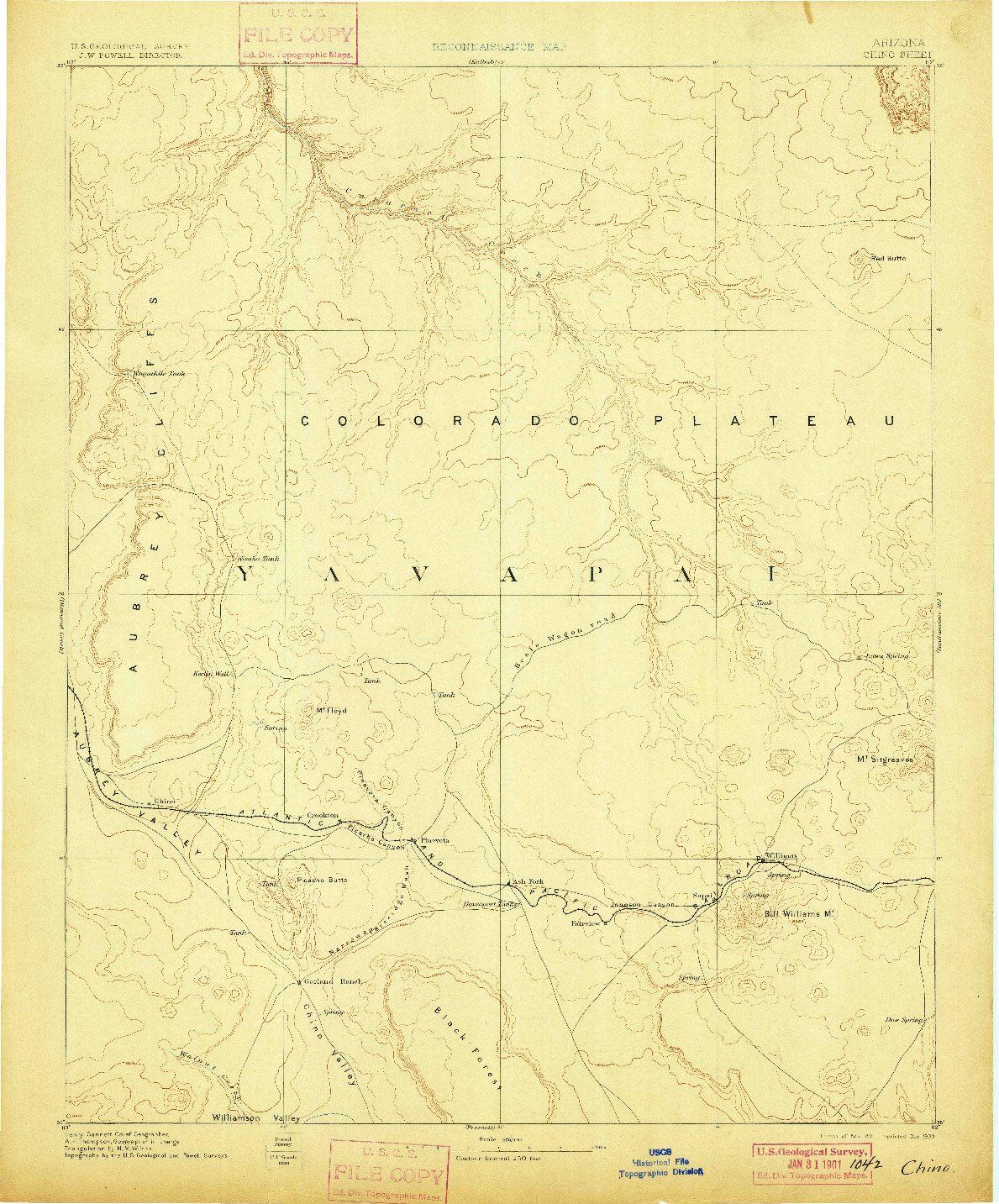 USGS 1:250000-SCALE QUADRANGLE FOR CHINO, AZ 1891