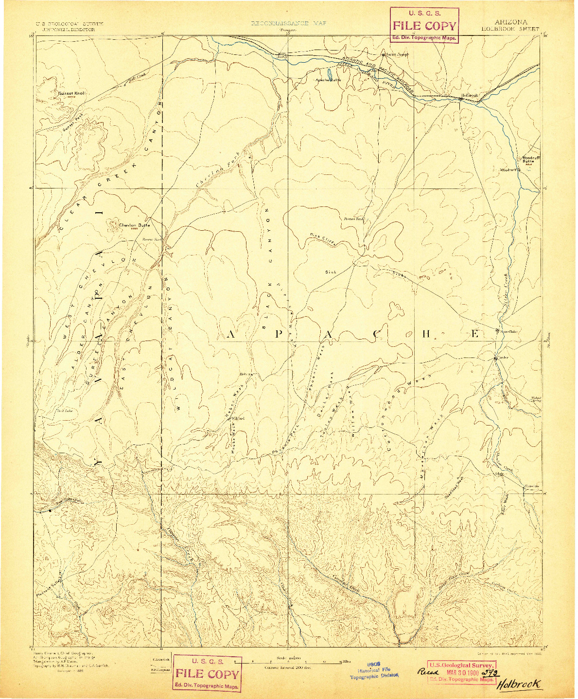 USGS 1:250000-SCALE QUADRANGLE FOR HOLBROOK, AZ 1893