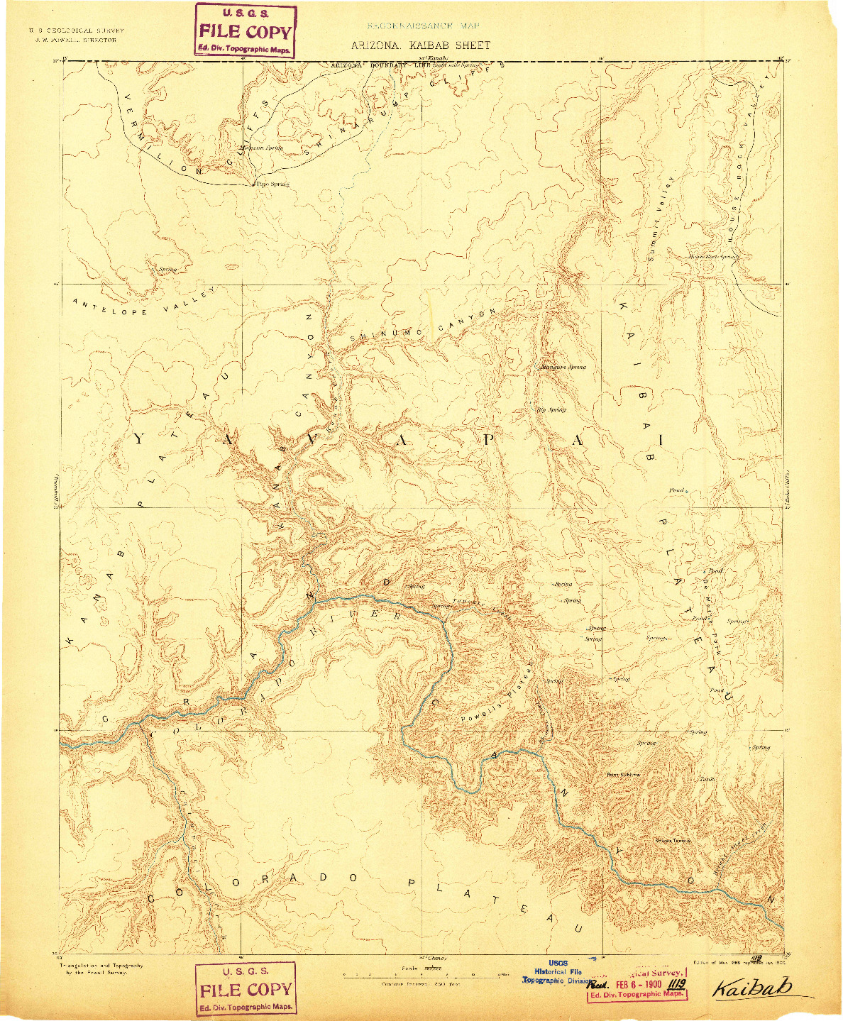 USGS 1:250000-SCALE QUADRANGLE FOR KAIBAB, AZ 1886