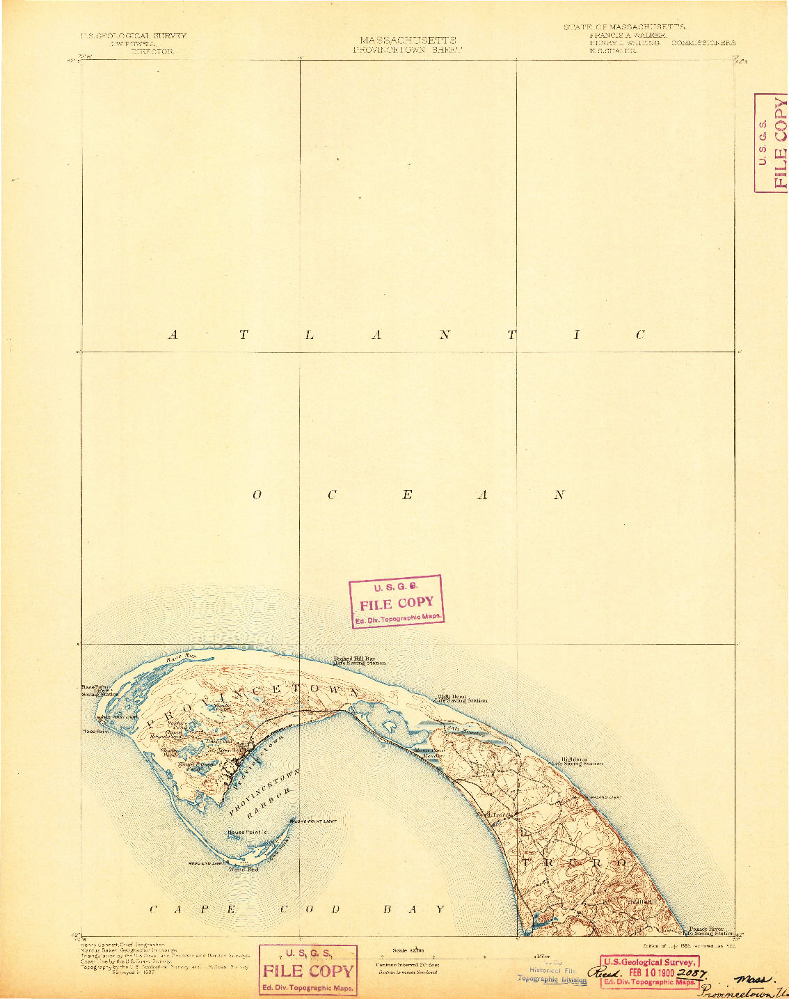 USGS 1:62500-SCALE QUADRANGLE FOR PROVINCETOWN, MA 1889