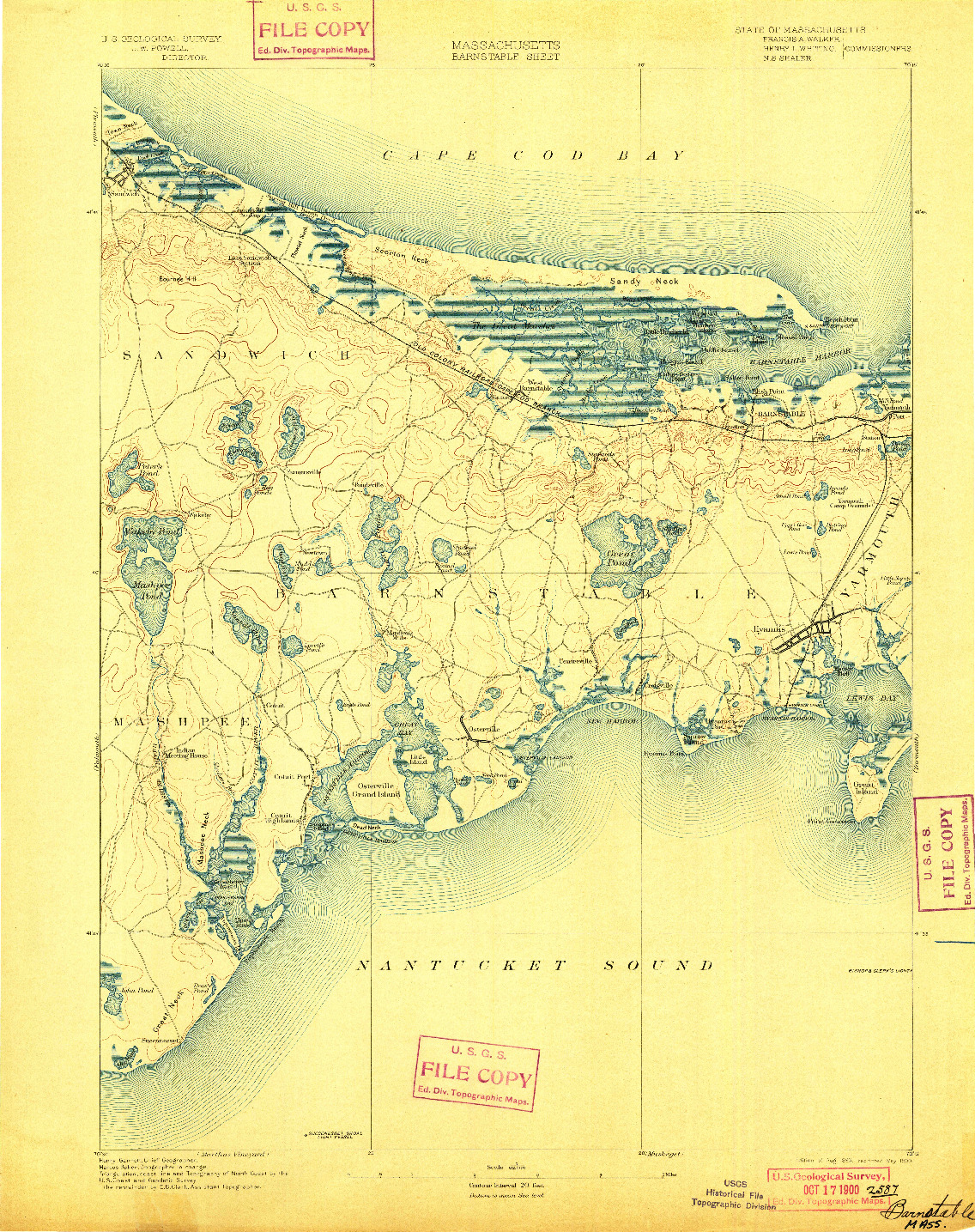 USGS 1:62500-SCALE QUADRANGLE FOR BARNSTABLE, MA 1893