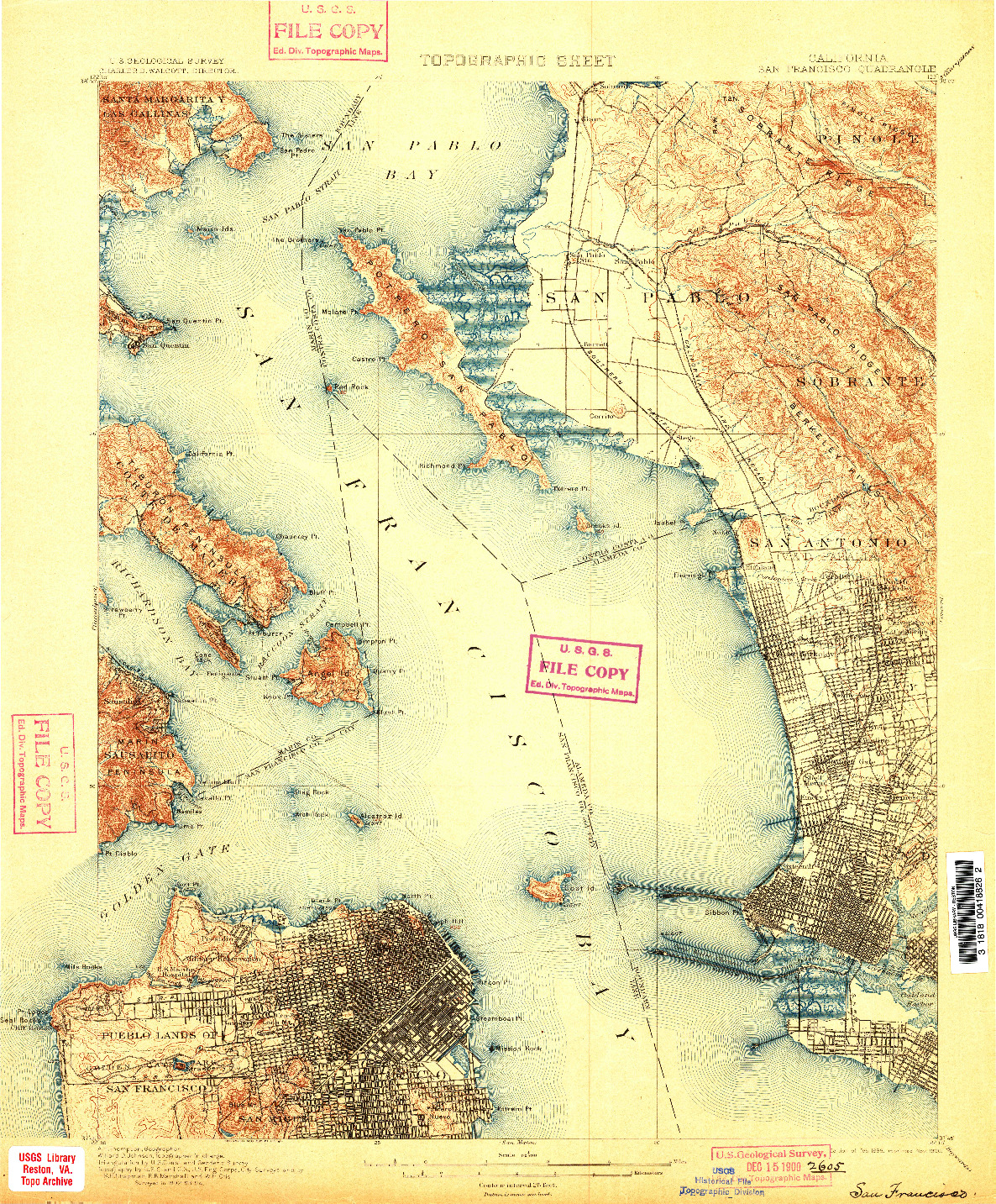 USGS 1:62500-SCALE QUADRANGLE FOR SAN FRANCISCO, CA 1899