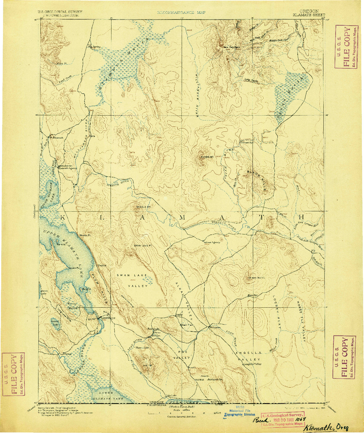 USGS 1:250000-SCALE QUADRANGLE FOR KLAMATH, OR 1894