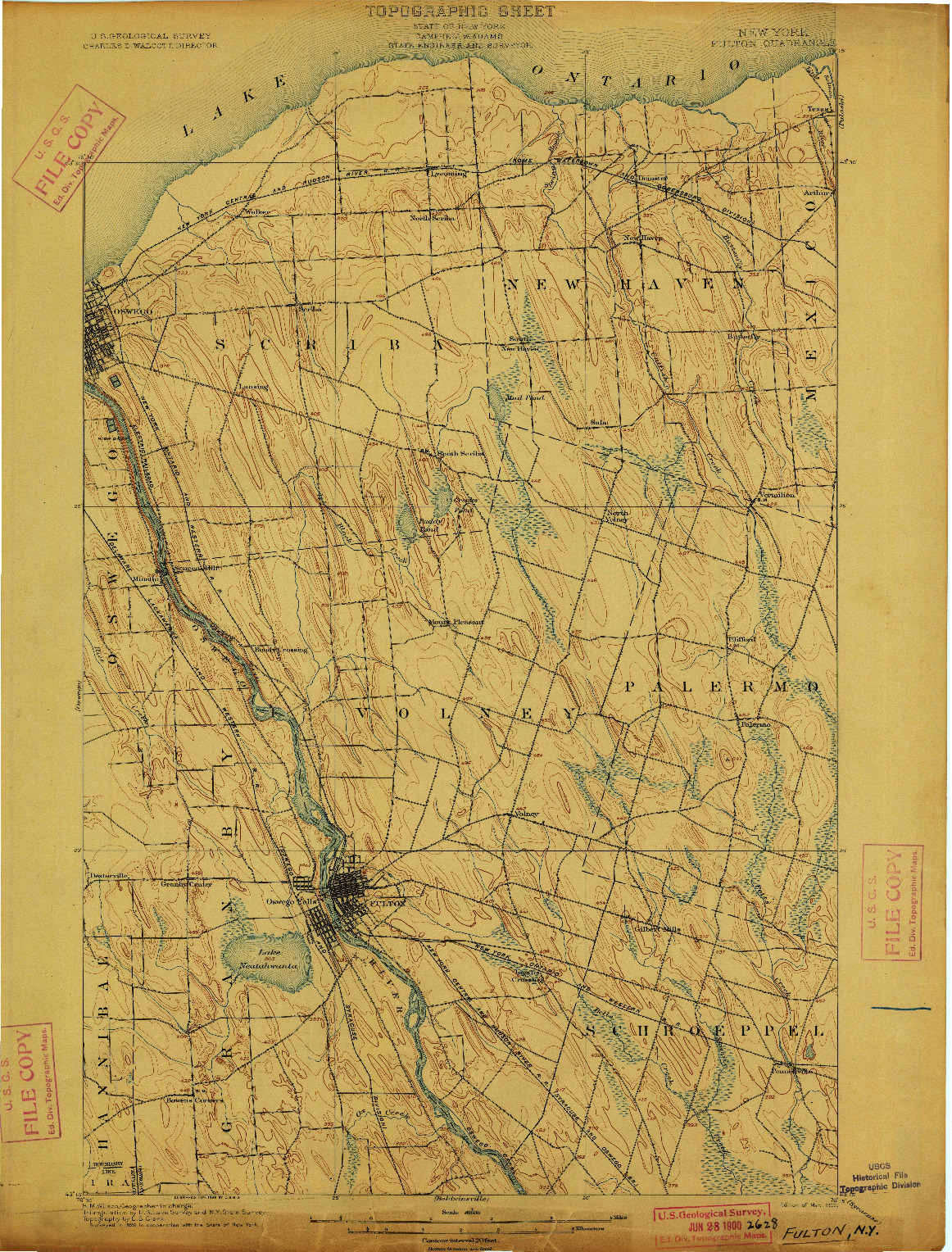 USGS 1:62500-SCALE QUADRANGLE FOR FULTON, NY 1900