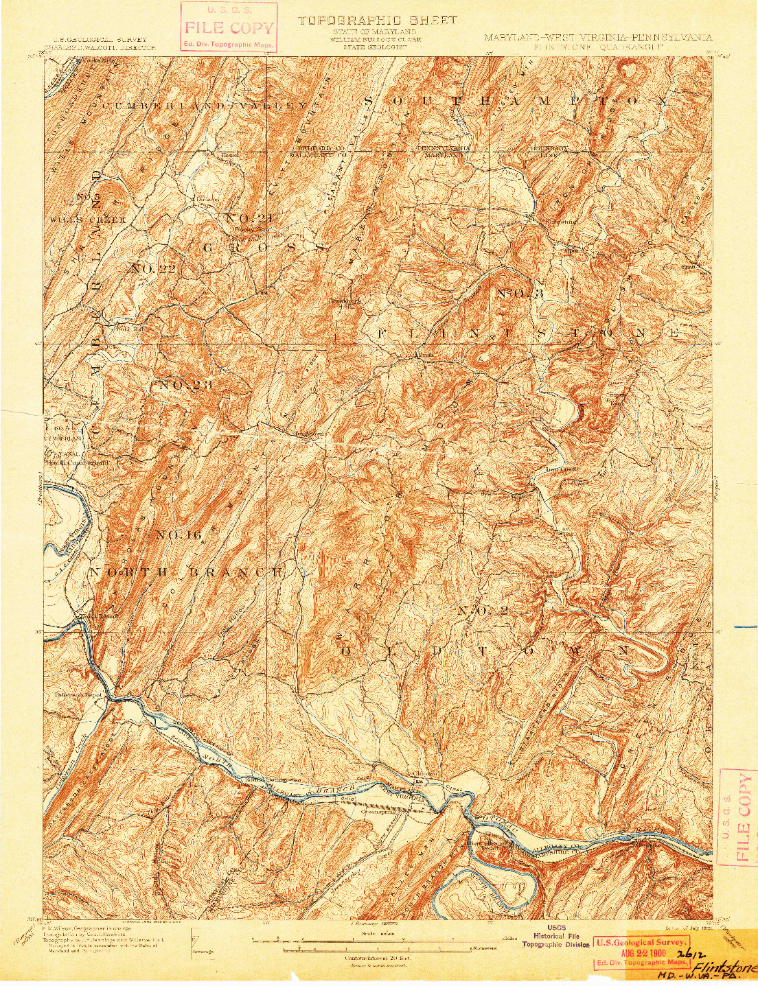 USGS 1:62500-SCALE QUADRANGLE FOR FLINTSTONE, MD 1900