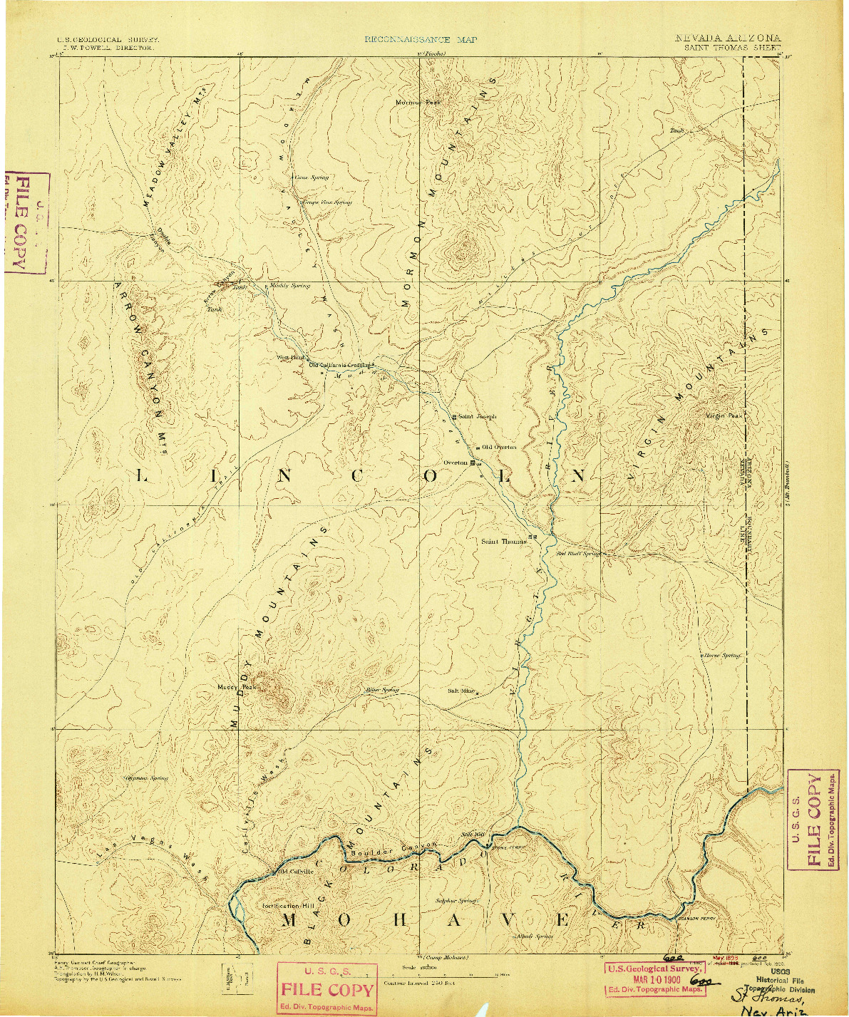 USGS 1:250000-SCALE QUADRANGLE FOR SAINT THOMAS, NV 1886