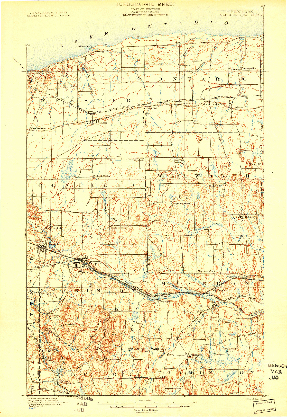 USGS 1:62500-SCALE QUADRANGLE FOR MACEDON, NY 1900