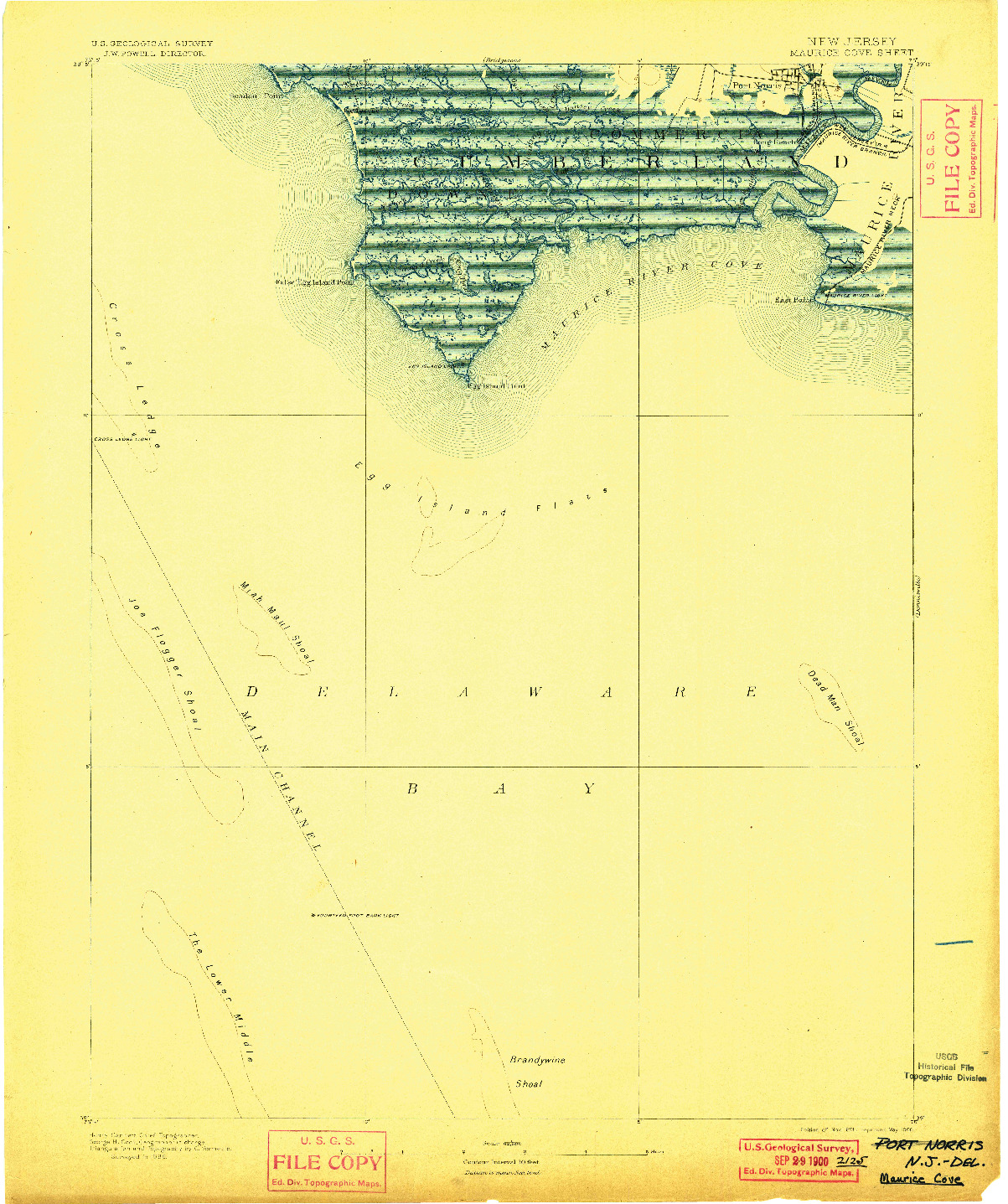 USGS 1:62500-SCALE QUADRANGLE FOR MAURICE COVE, NJ 1891