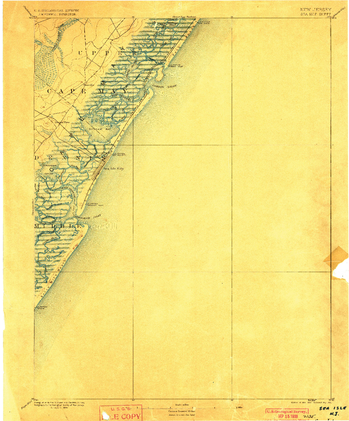 USGS 1:62500-SCALE QUADRANGLE FOR SEA ISLE, NJ 1894