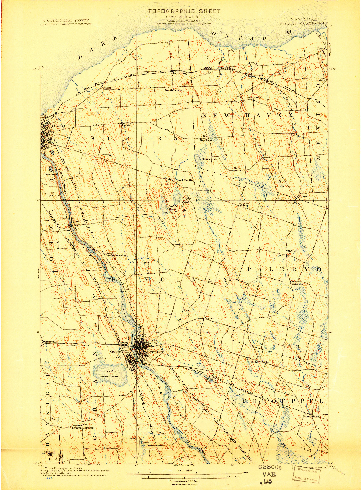 USGS 1:62500-SCALE QUADRANGLE FOR FULTON, NY 1900