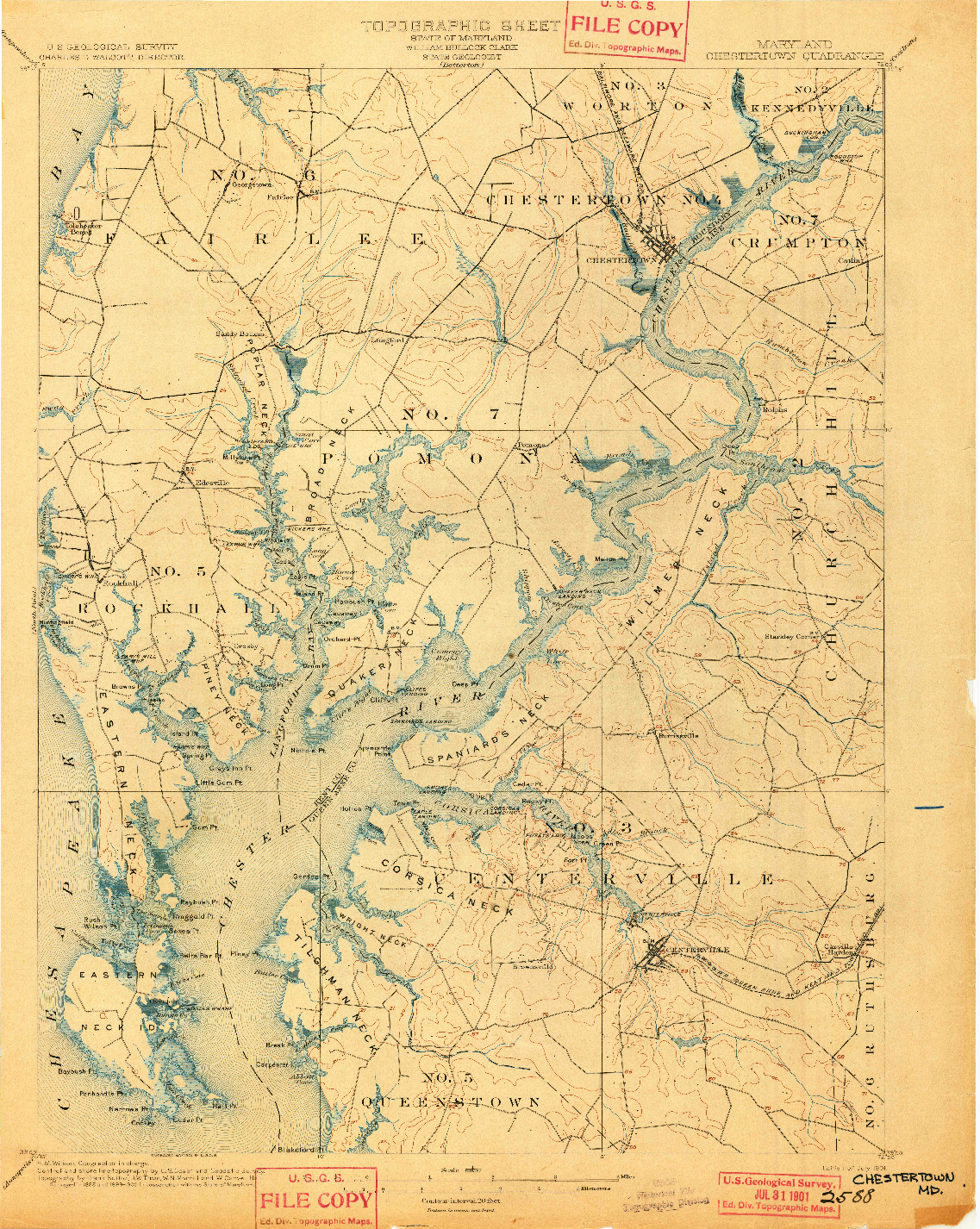 USGS 1:62500-SCALE QUADRANGLE FOR CHESTERTOWN, MD 1901