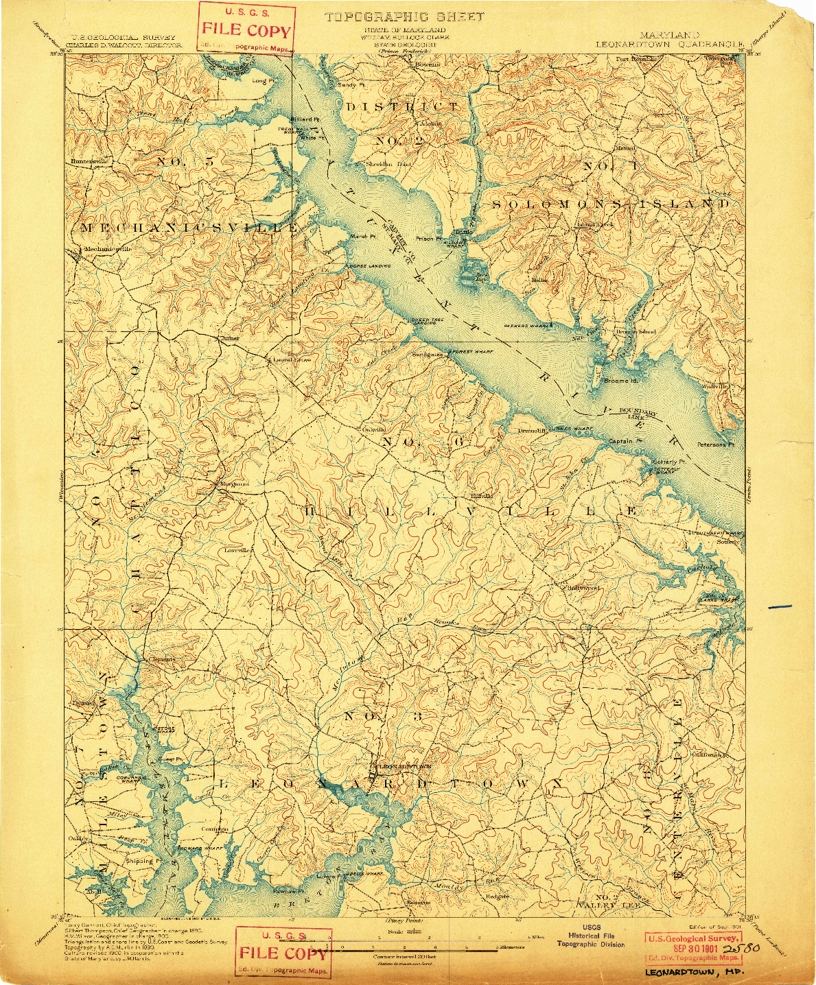 USGS 1:62500-SCALE QUADRANGLE FOR LEONARDTOWN, MD 1901