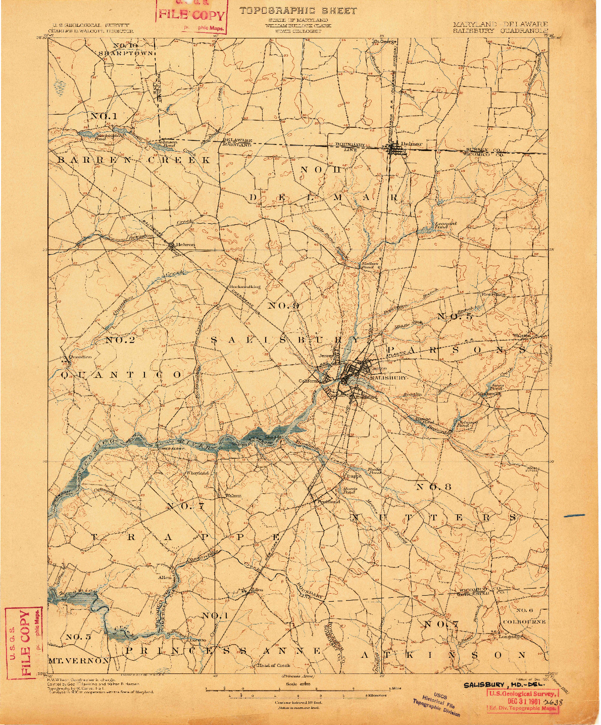 USGS 1:62500-SCALE QUADRANGLE FOR SALISBURY, MD 1901