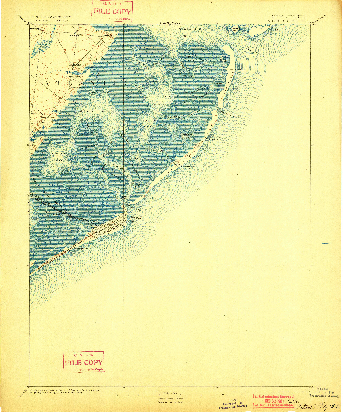 USGS 1:62500-SCALE QUADRANGLE FOR ATLANTIC CITY, NJ 1894