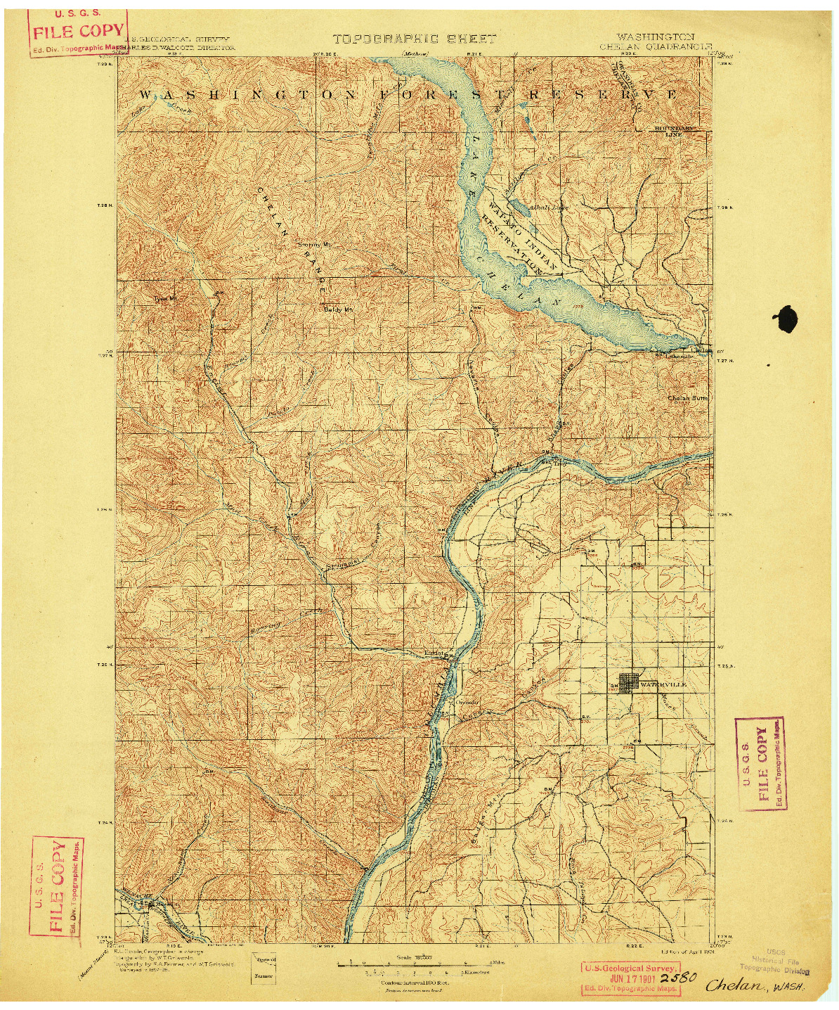 USGS 1:125000-SCALE QUADRANGLE FOR CHELAN, WA 1901