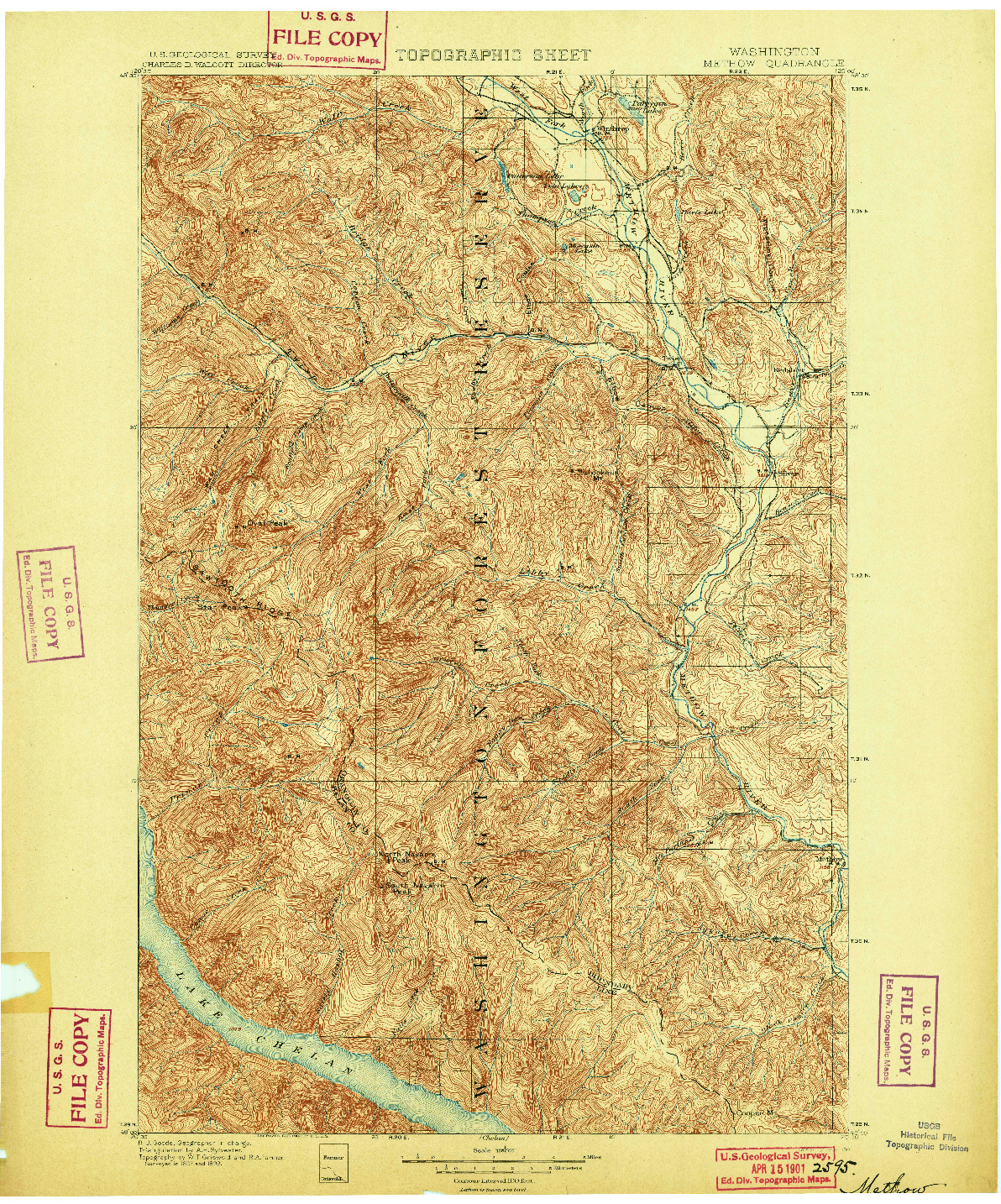 USGS 1:125000-SCALE QUADRANGLE FOR METHOW, WA 1901