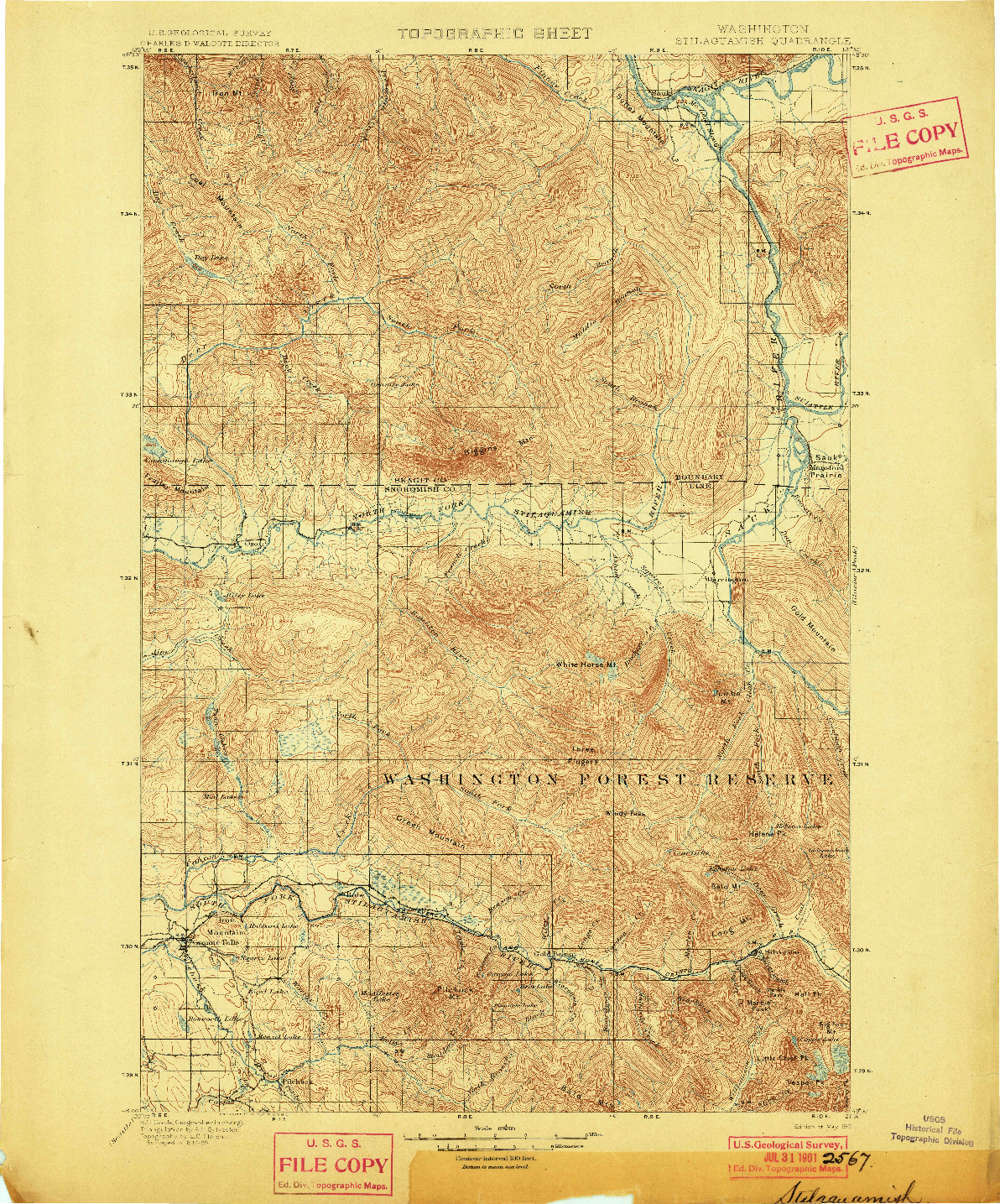 USGS 1:125000-SCALE QUADRANGLE FOR STILAGUAMISH, WA 1901