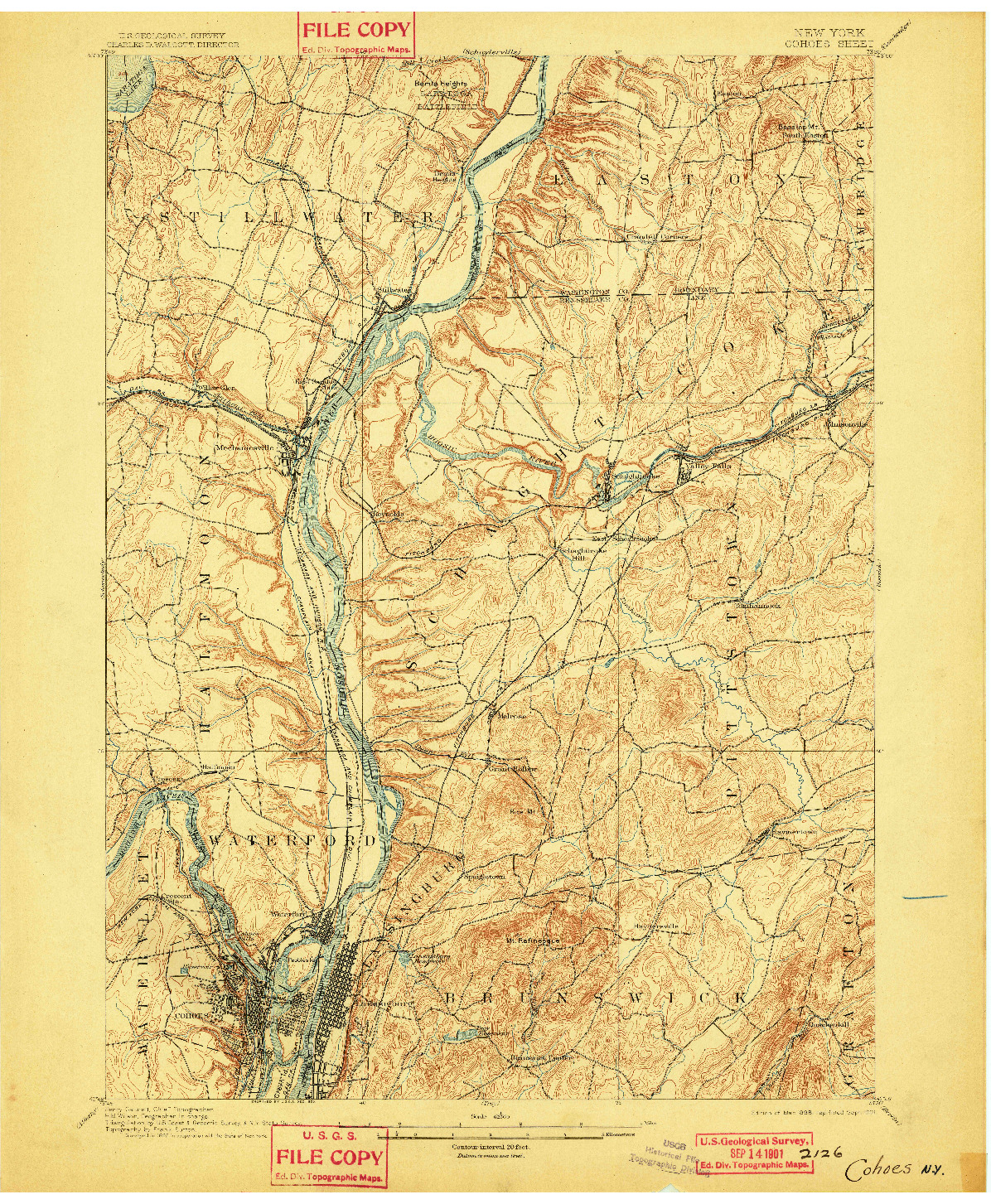 USGS 1:62500-SCALE QUADRANGLE FOR COHOES, NY 1898