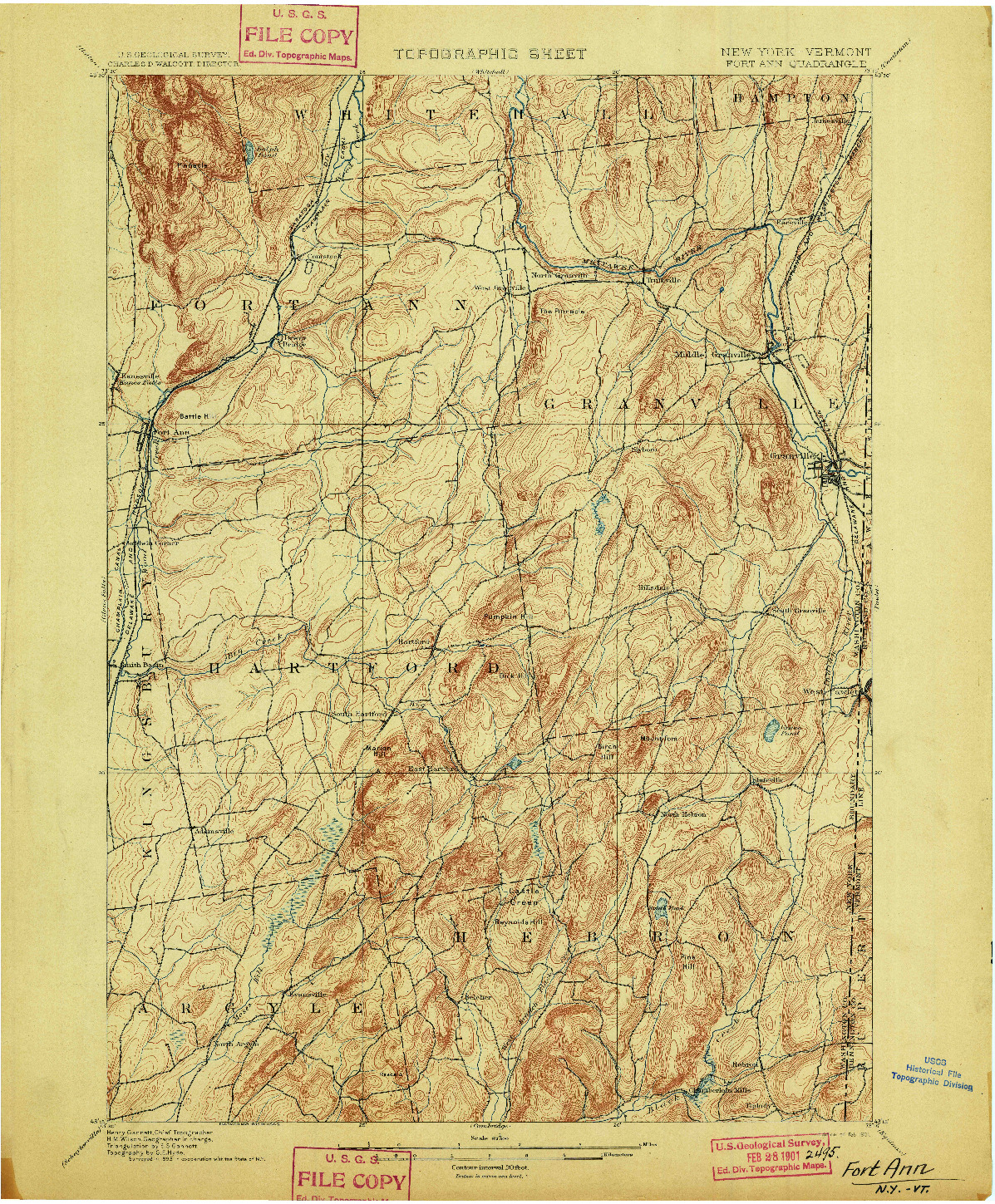 USGS 1:62500-SCALE QUADRANGLE FOR FORT ANN, NY 1901