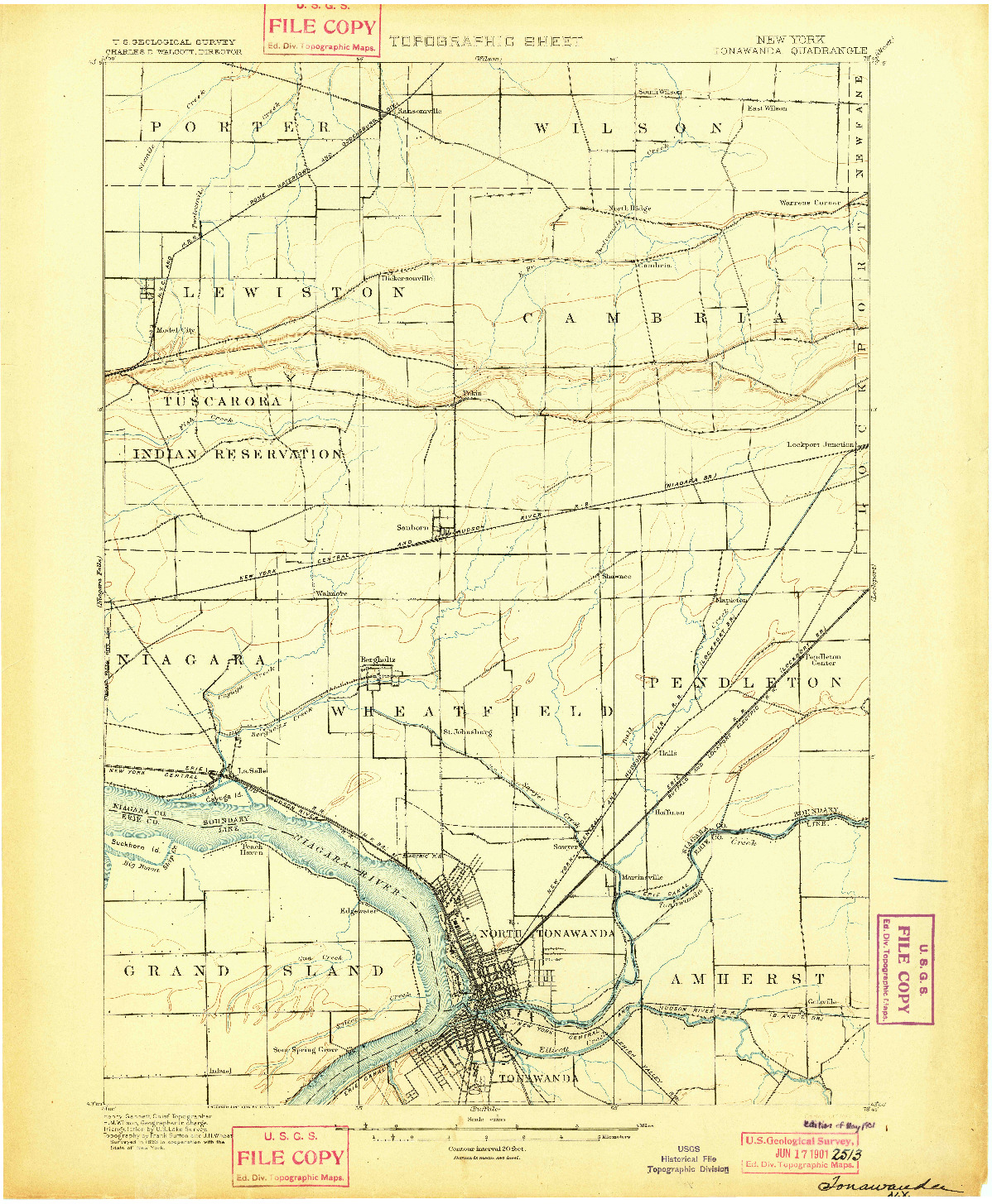 USGS 1:62500-SCALE QUADRANGLE FOR TONAWANDA, NY 1901