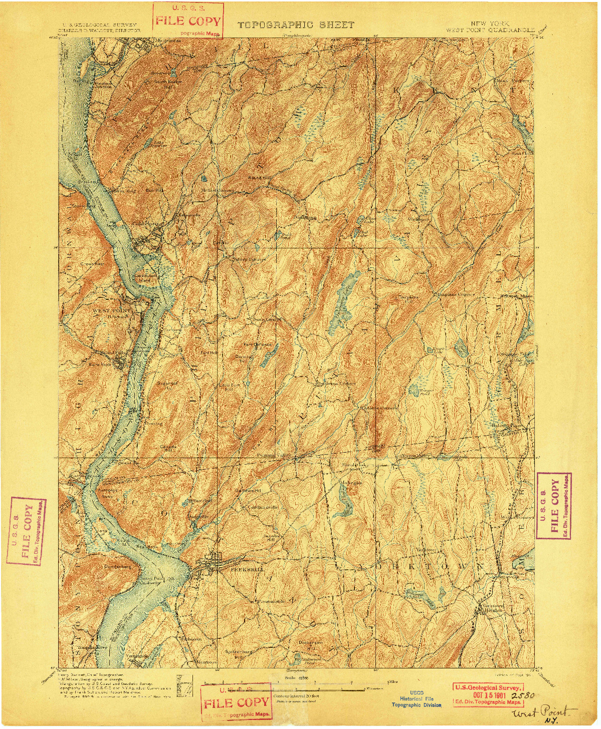 USGS 1:62500-SCALE QUADRANGLE FOR WEST POINT, NY 1901