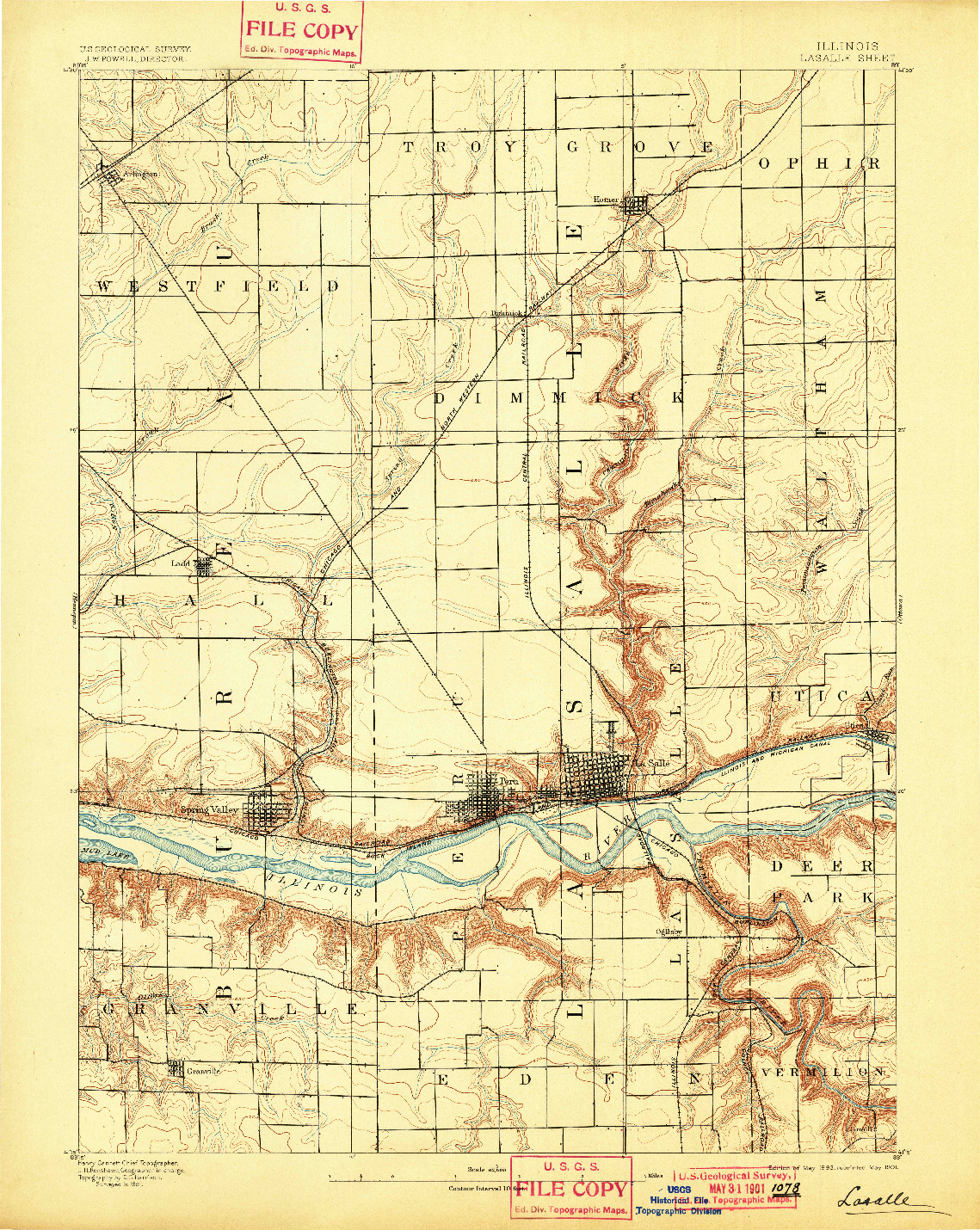 USGS 1:62500-SCALE QUADRANGLE FOR LA SALLE, IL 1893